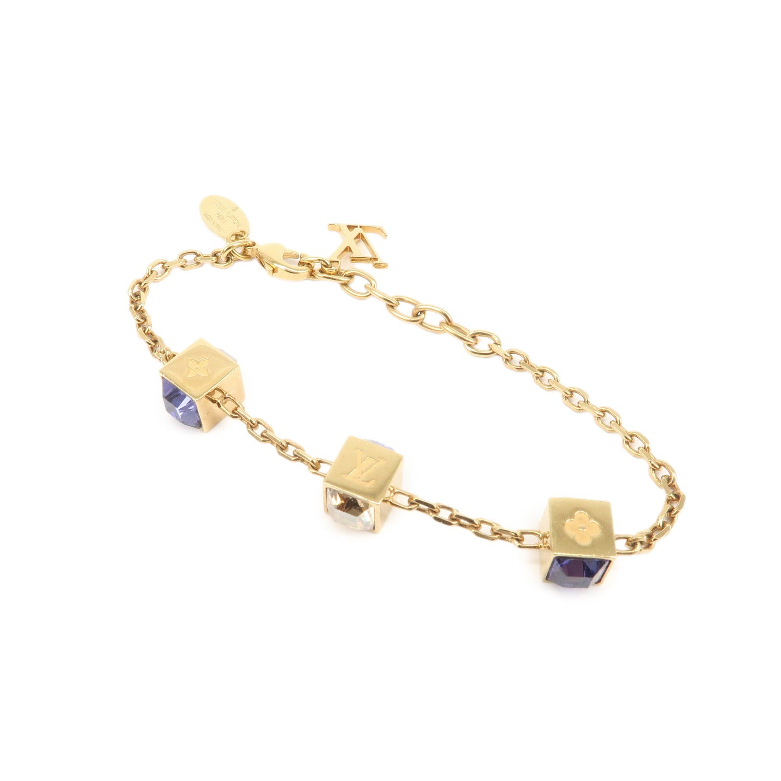 Louis Vuitton Monogram Bracelet Gamble Metal Bracelt Gold M65209