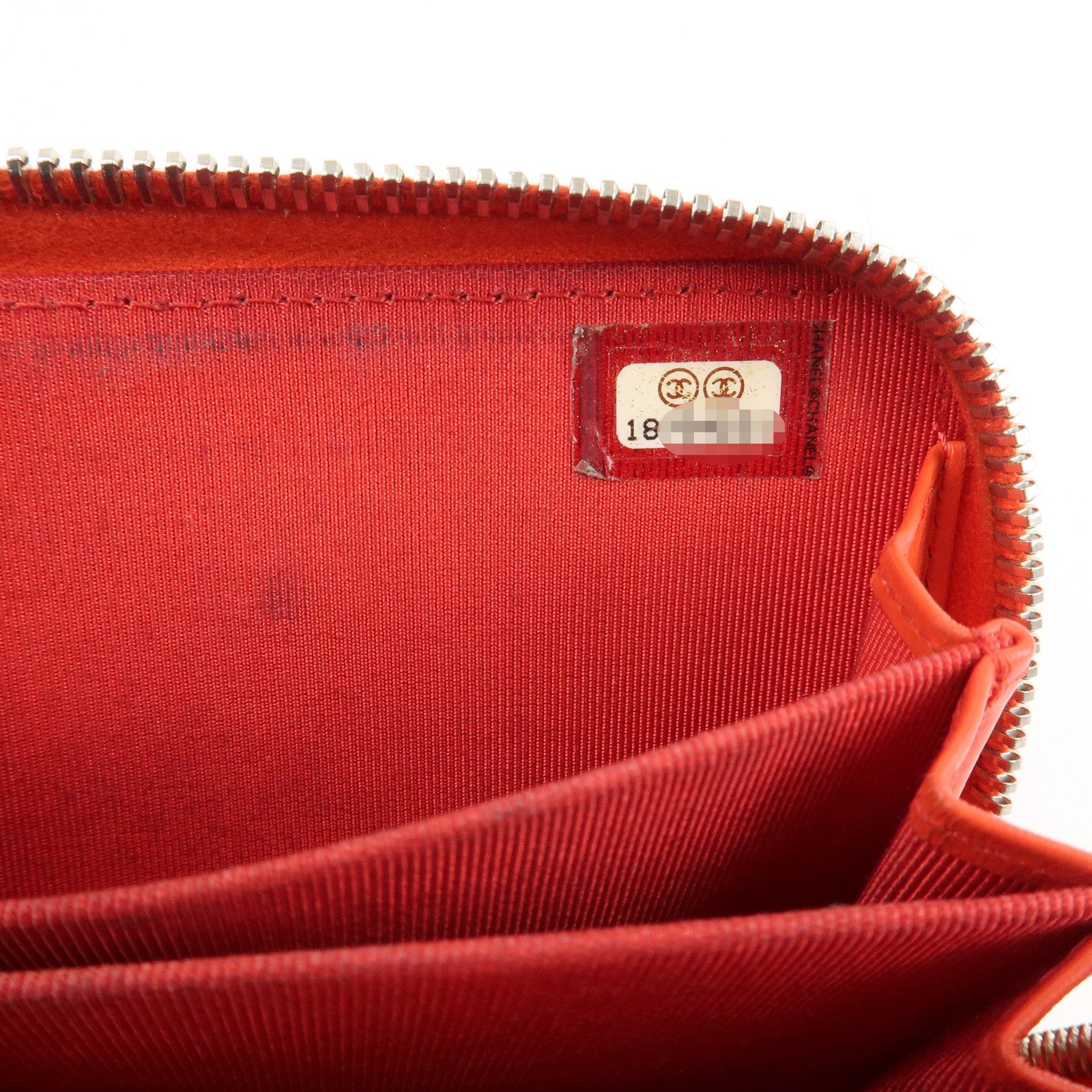 CHANEL Matelasse Patent Leather Card Case Coin Case Red