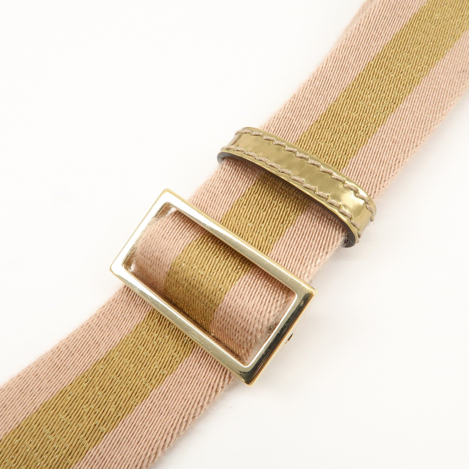 GUCCI GG Canvas Patent Leather Shoulder Bag Beige Gold 181092 Used