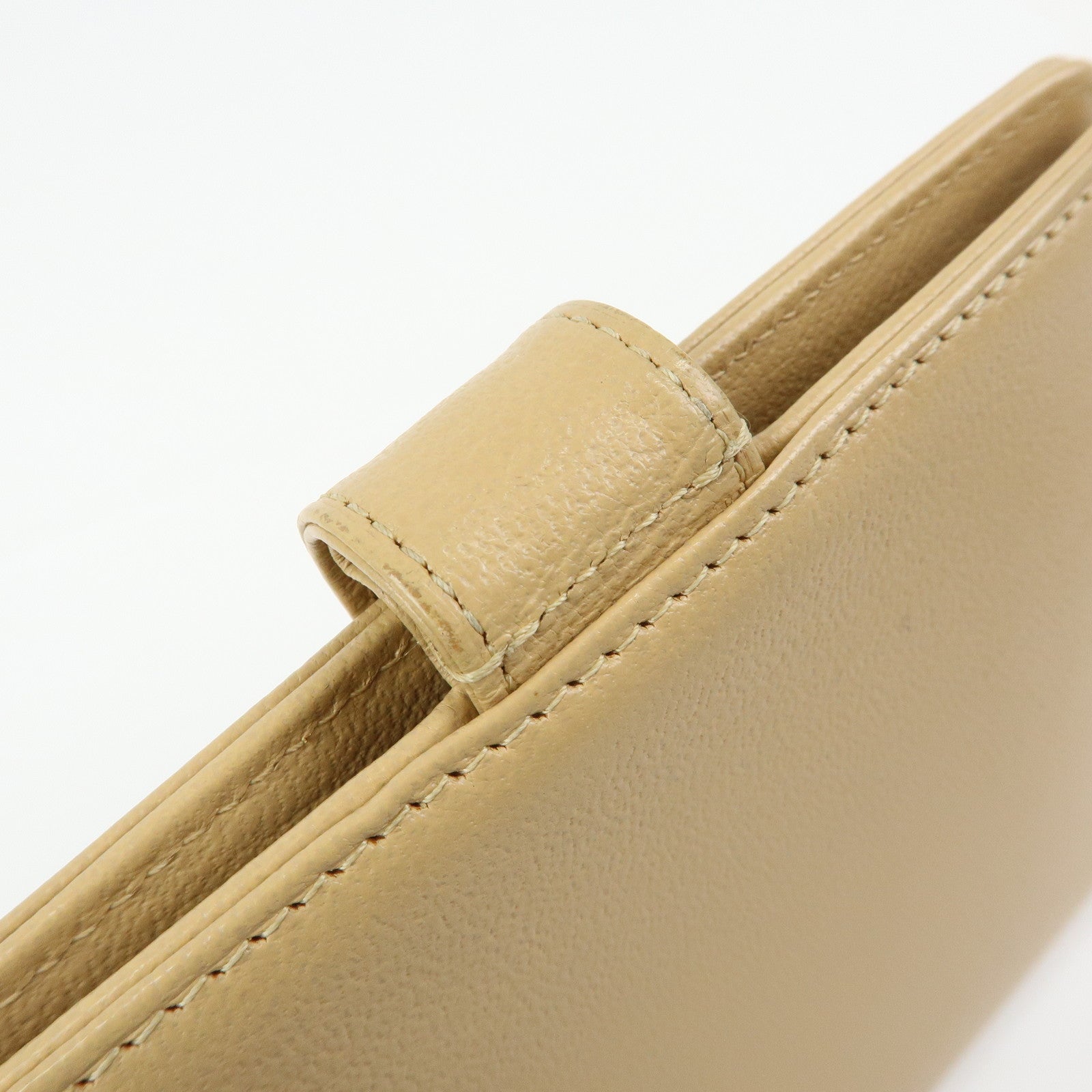CHANEL COCO Mark Calf Skin Agenda Cover Planner Cover Beige