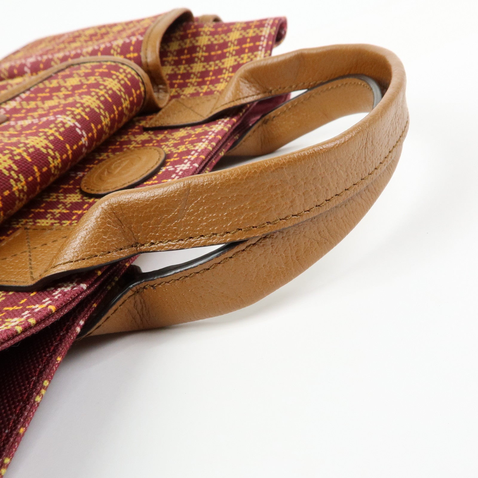 GUCCI Children’s Canvas Leather Tote Bag Bordeaux Brown 628150