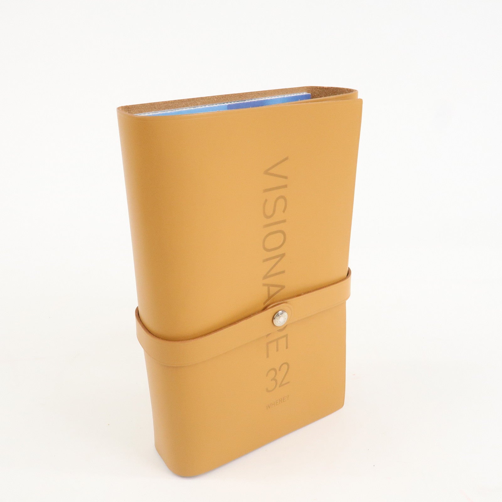 HERMES Leather VISIONAIRE32 Post Card Brown Used