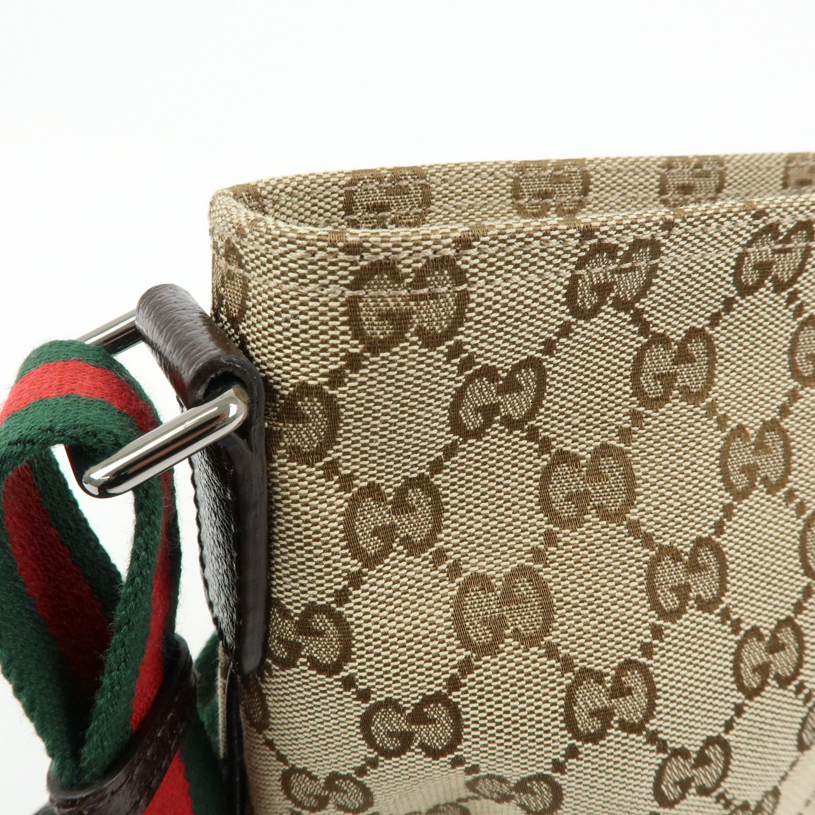 GUCCI Sherry GG Canvas Leather Shoulder Crossbody Bag Beige 189749