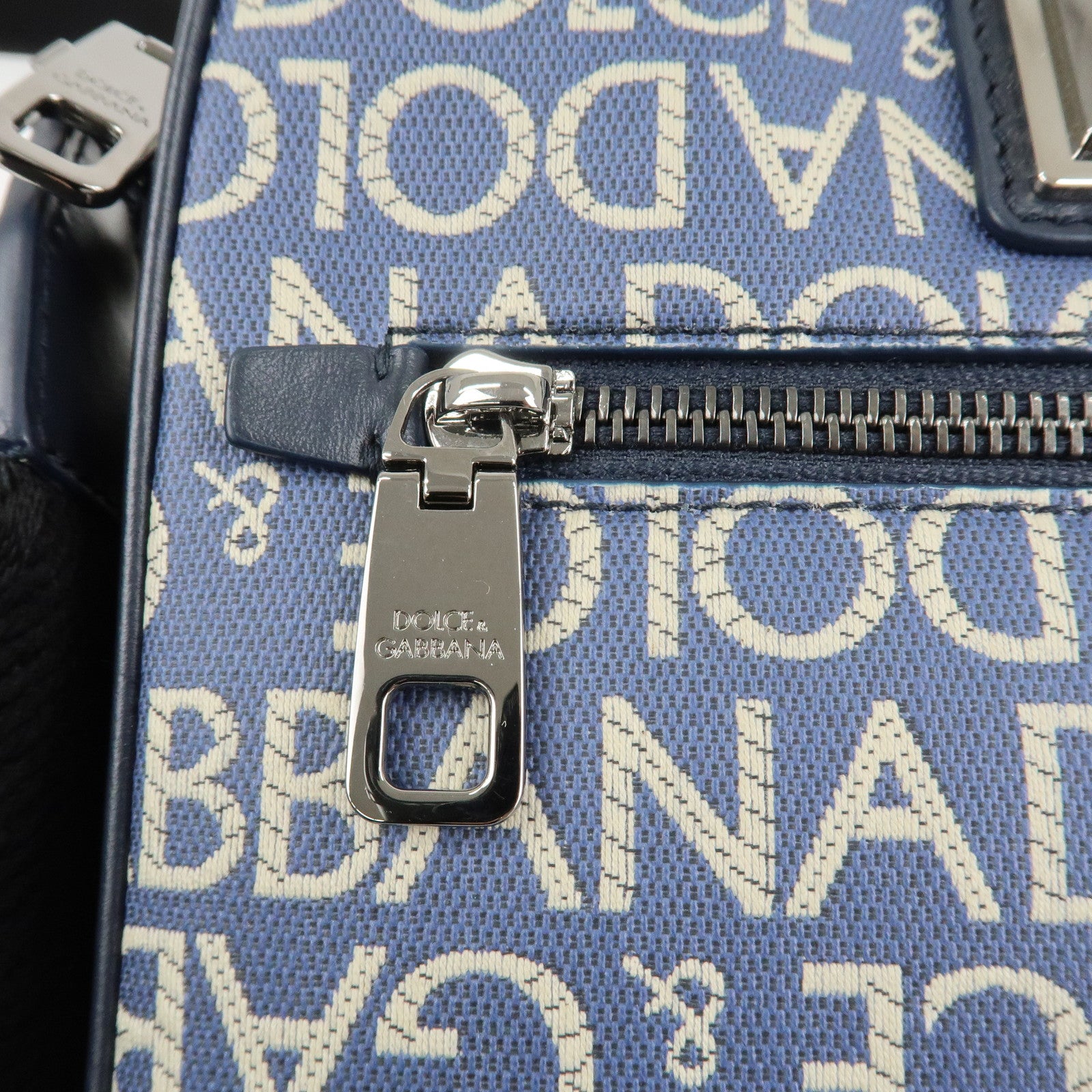 Dolce&Gabbana Canvas PVC Leather Shoulder Bag Navy