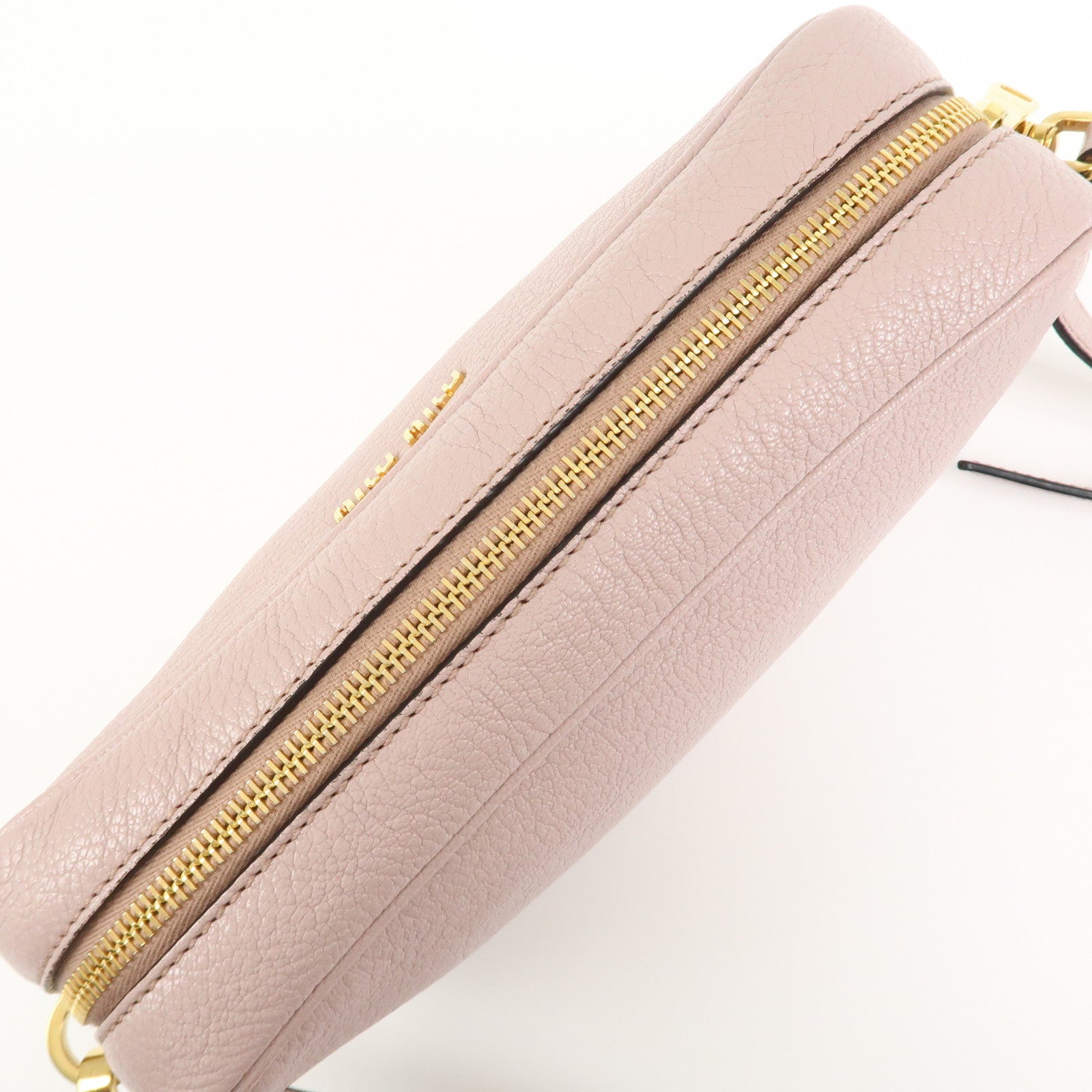 MIU MIU Leather Shoulder Bag Crossbody Bag Pink 5BH056