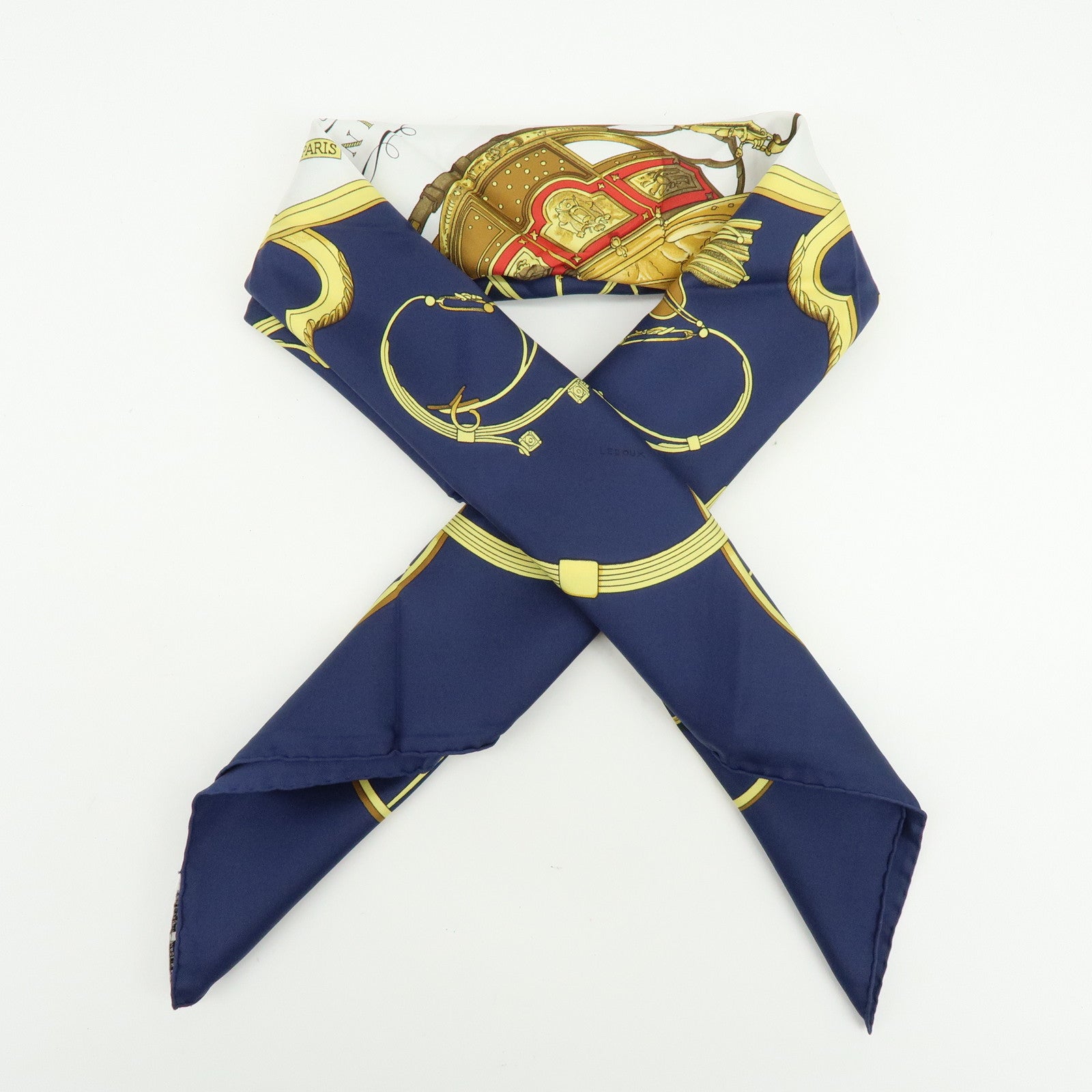 HERMES Carre 90 Silk 100% Scarf SPRINGS Dark Navy