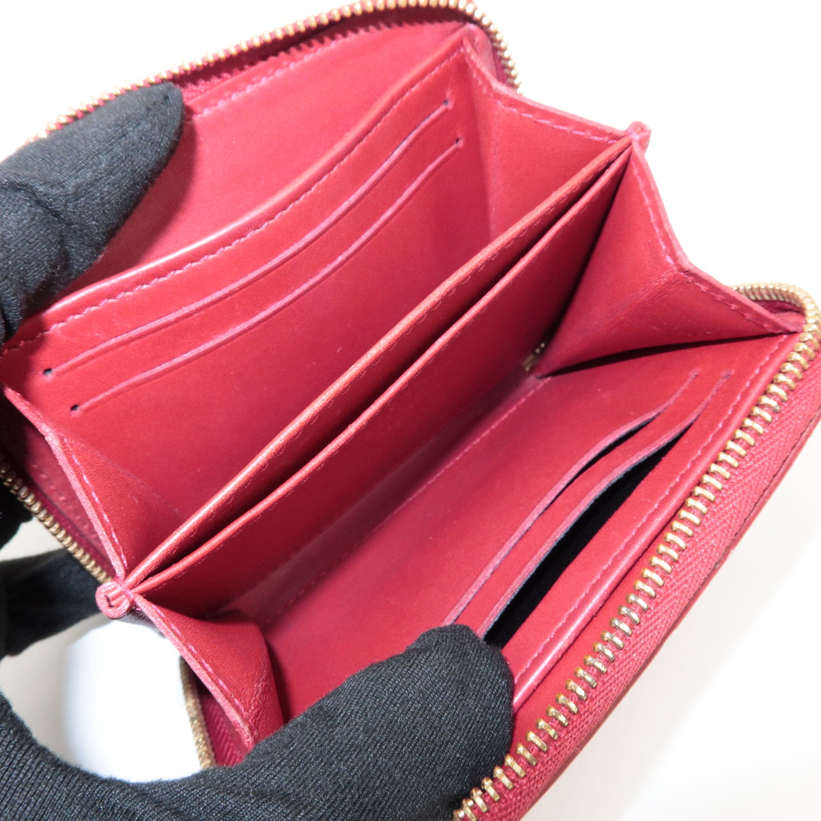 Louis Vuitton Monogram Vernis Zippy Coin Purse Pomme d'Amour M93608 Used
