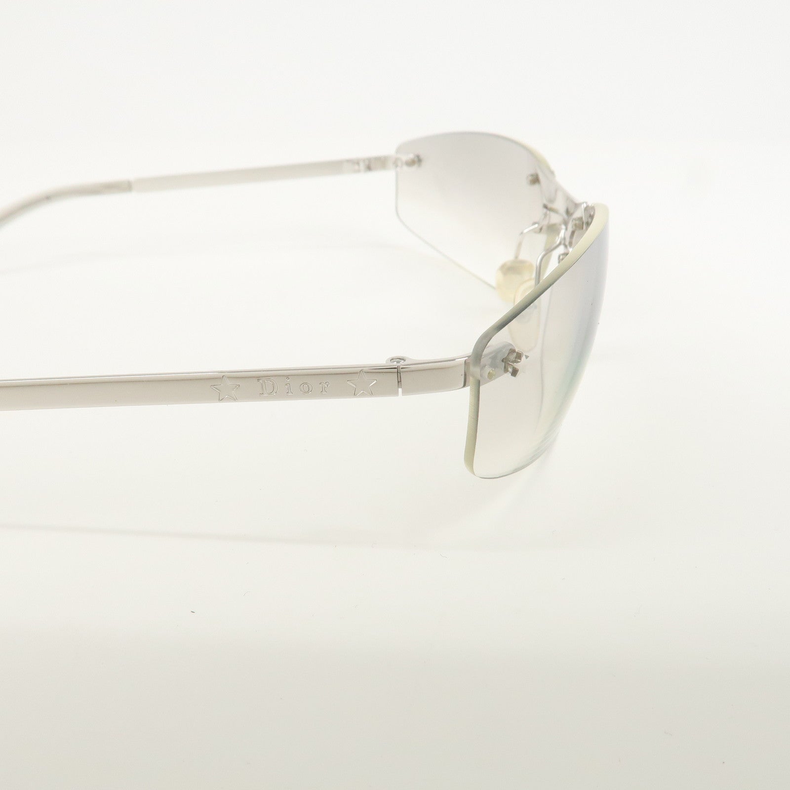 Christian Dior Clear Metal Sunglasses Gray Gradation 65□15 YB7NN Used