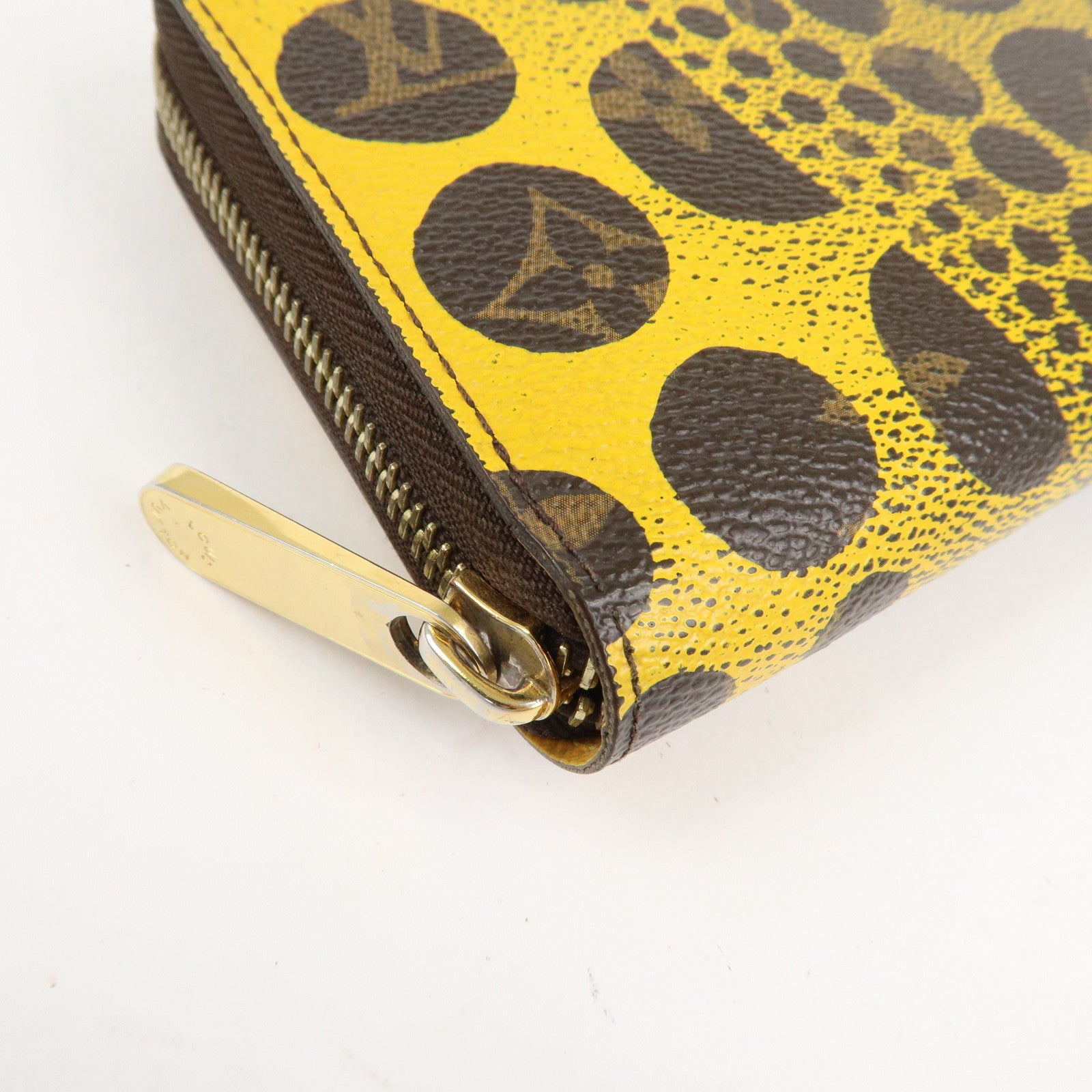 Louis Vuitton Monogram Zippy Wallet Pumpkin Dots Jaune M60449 Used