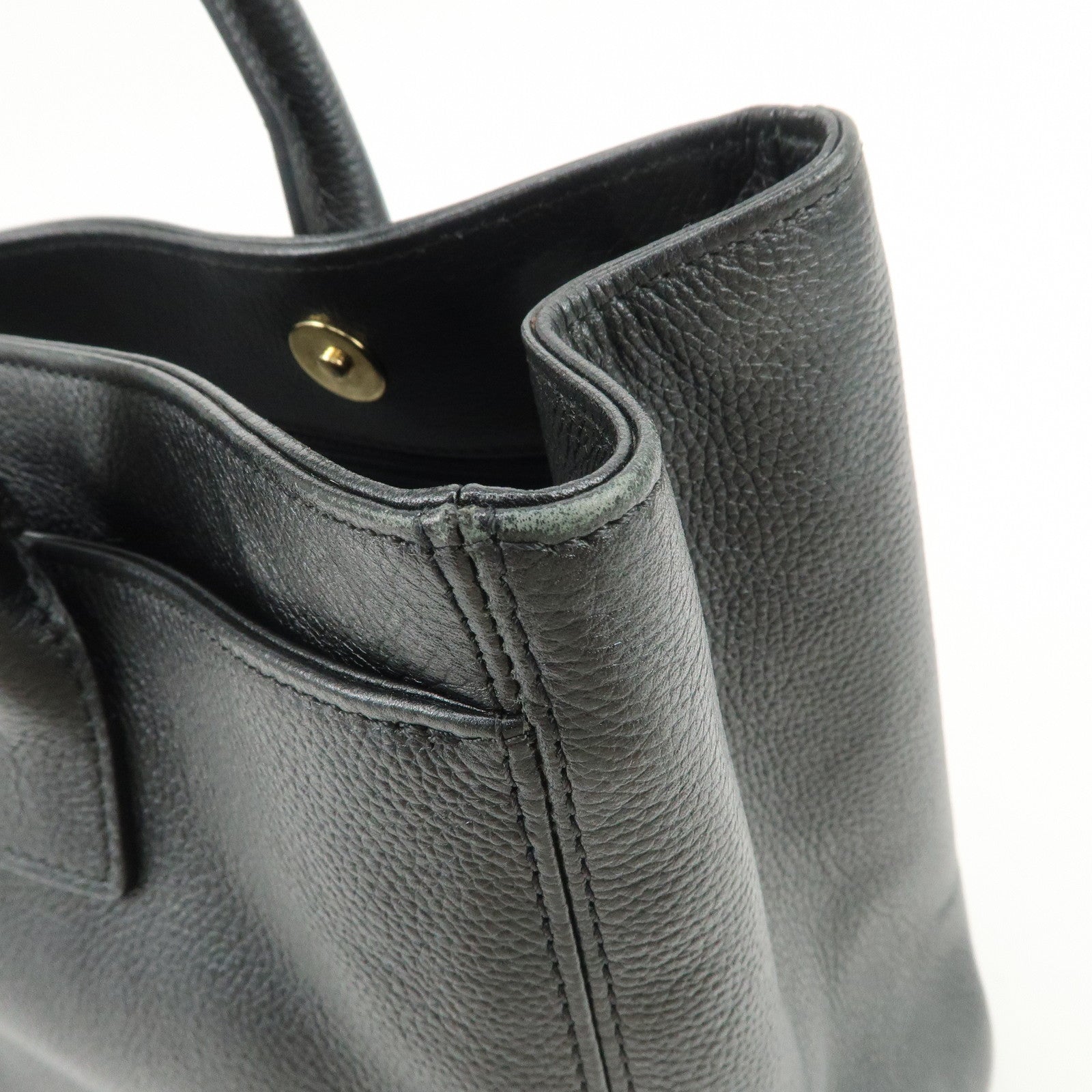 CHANEL Executive Leather Tote Bag Hand Bag Black A15206