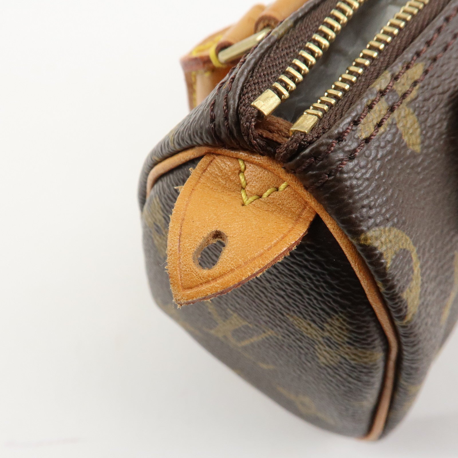 Louis Vuitton Monogram Mini Speedy Hand Bag Brown M41534 Used