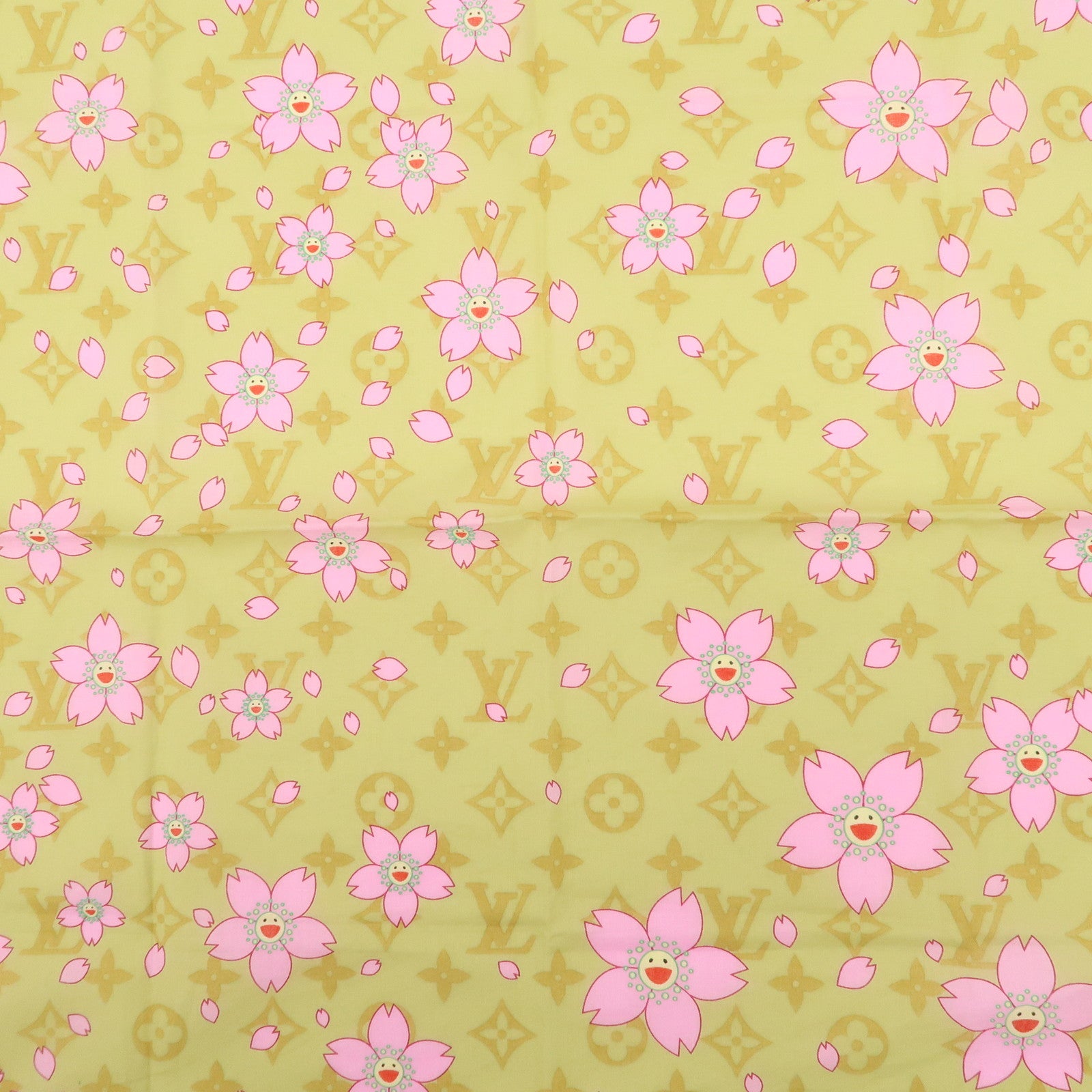 Louis Vuitton Monogram Cotton 100% Scarf Murakami M71921 Used