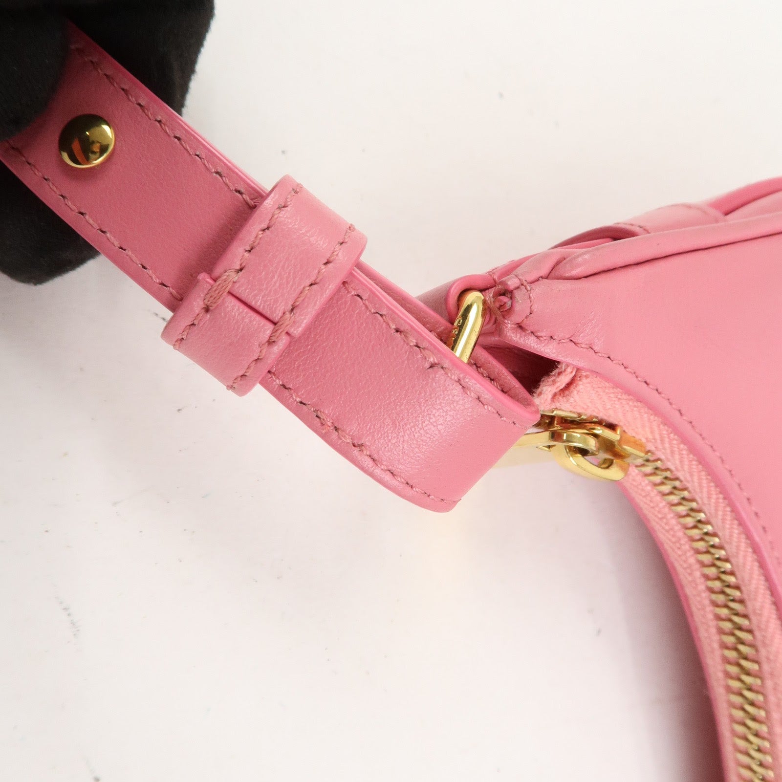 CELINE Ava Leather Hand Bag Hand Pouch Pink