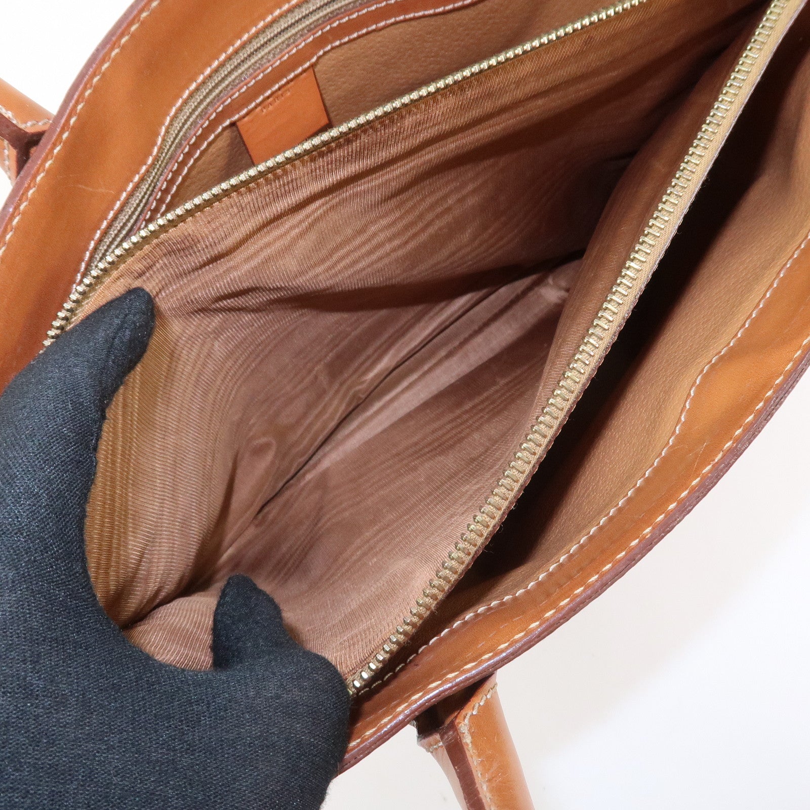 CELINE Macadam PVC Leather Hand Bag Tote Bag Brown