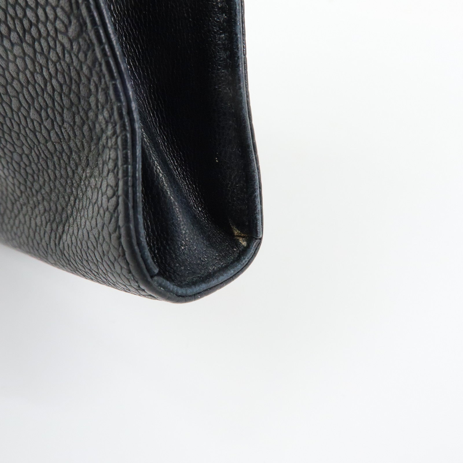 CHANEL COCO Mark Caviarskin Glasses Case Black