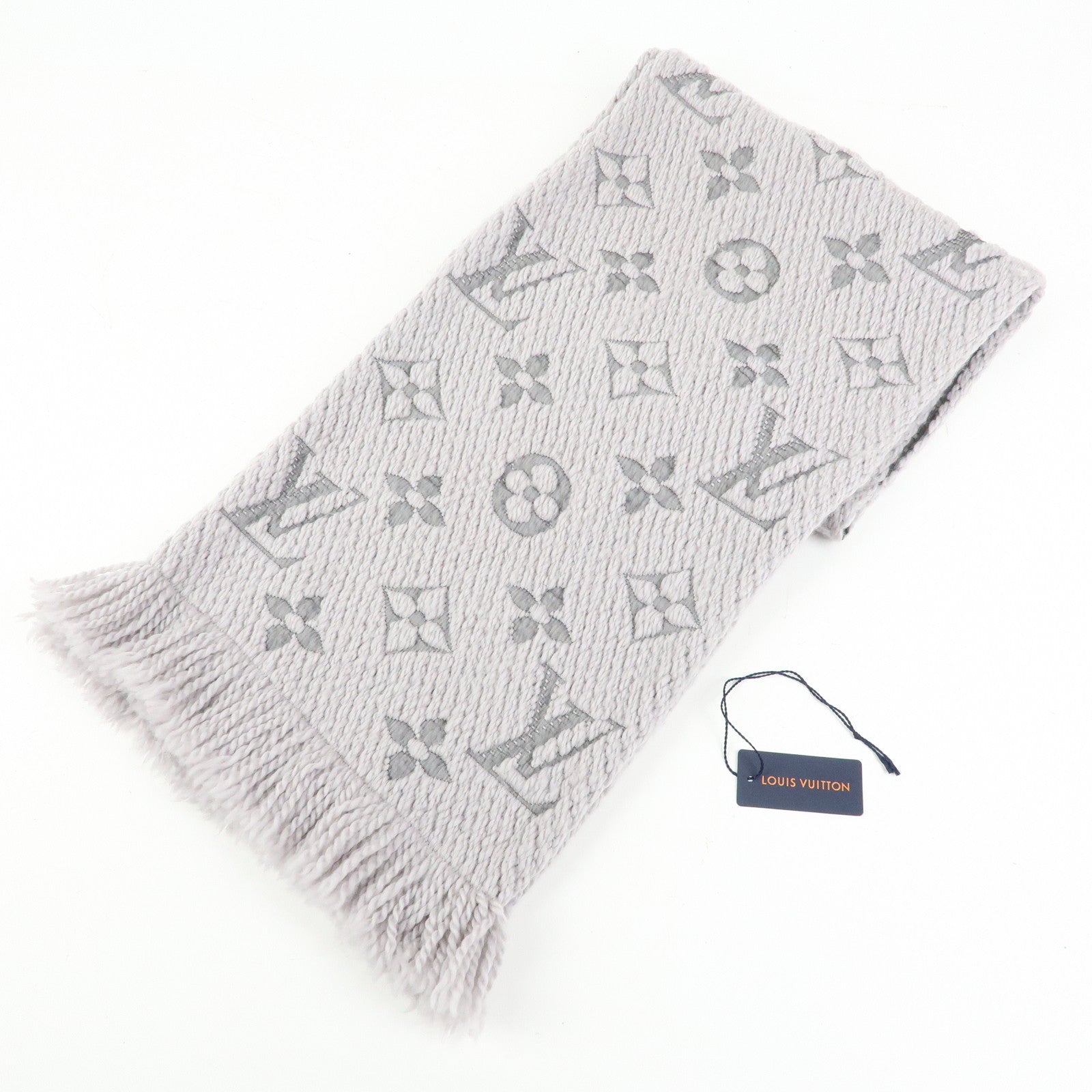 Louis Vuitton Monogram Escharp Logomania Scarf Gris Perle M74742