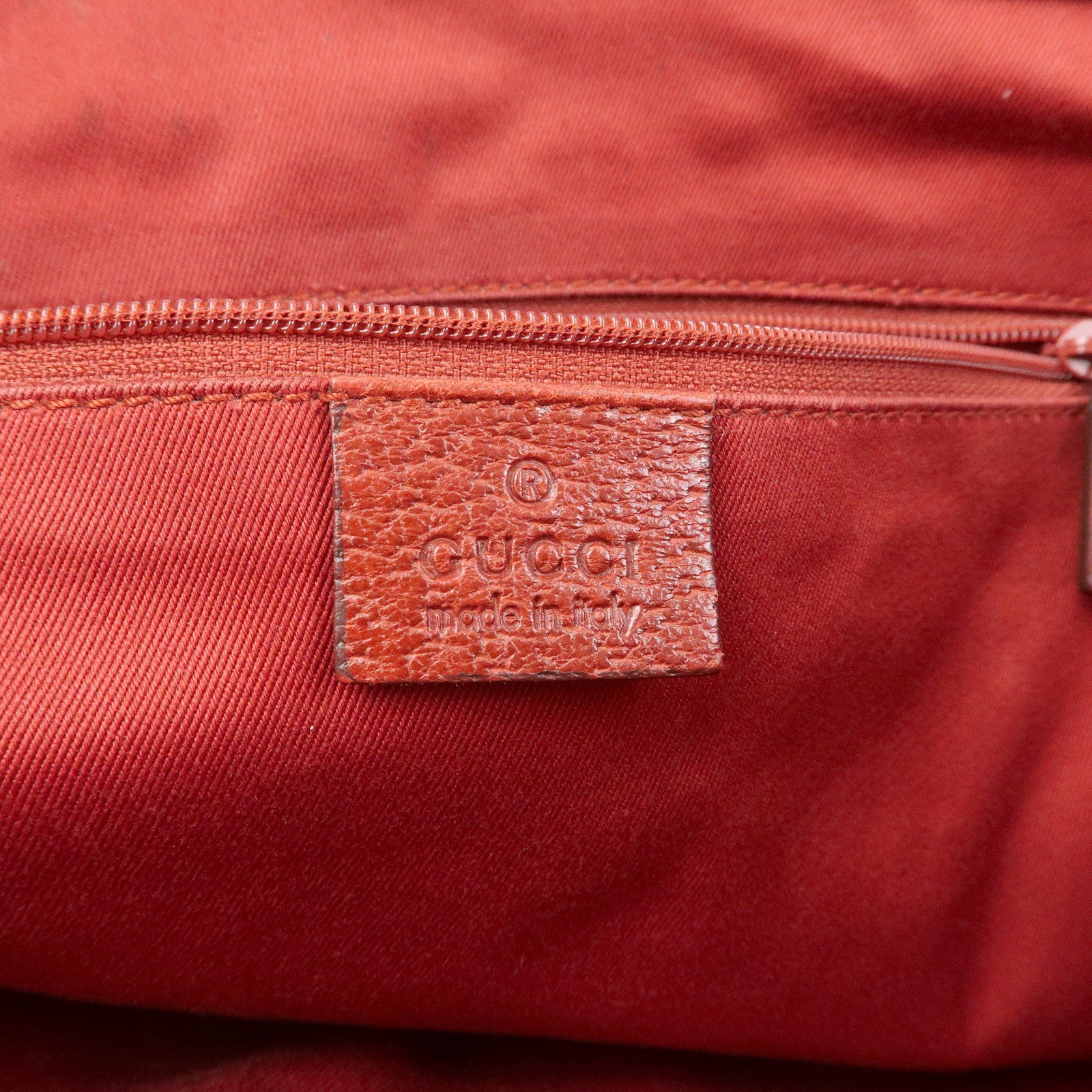 GUCCI GG Canvas Leather Tote Bag Hand Bag Shoulder Bag Red 113017