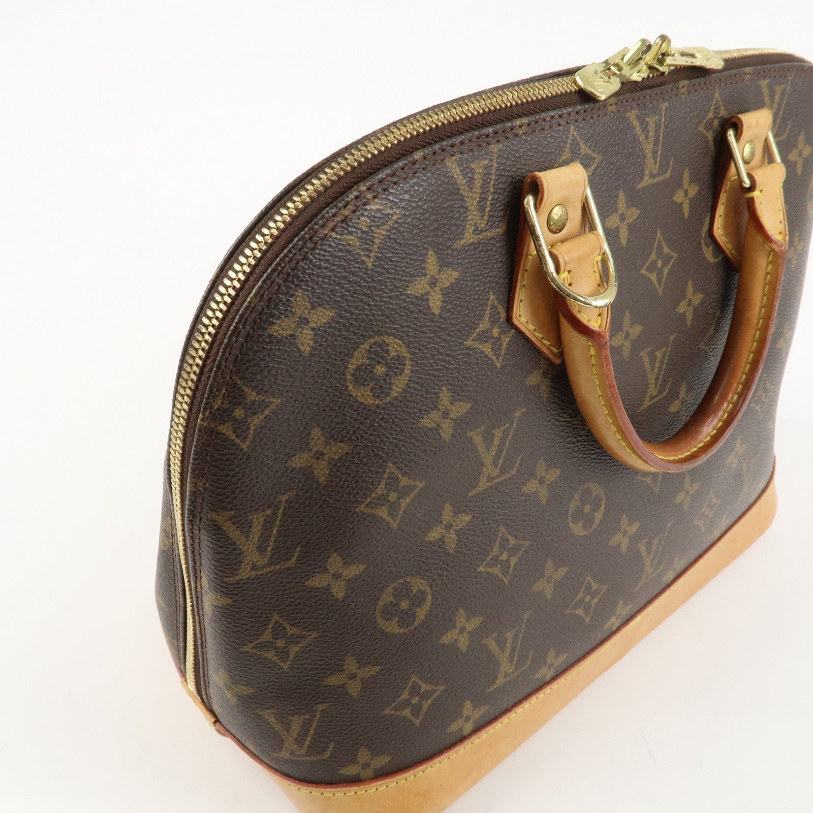 Louis Vuitton Monogram Alma Hand Bag Brown Brown M51130 Used