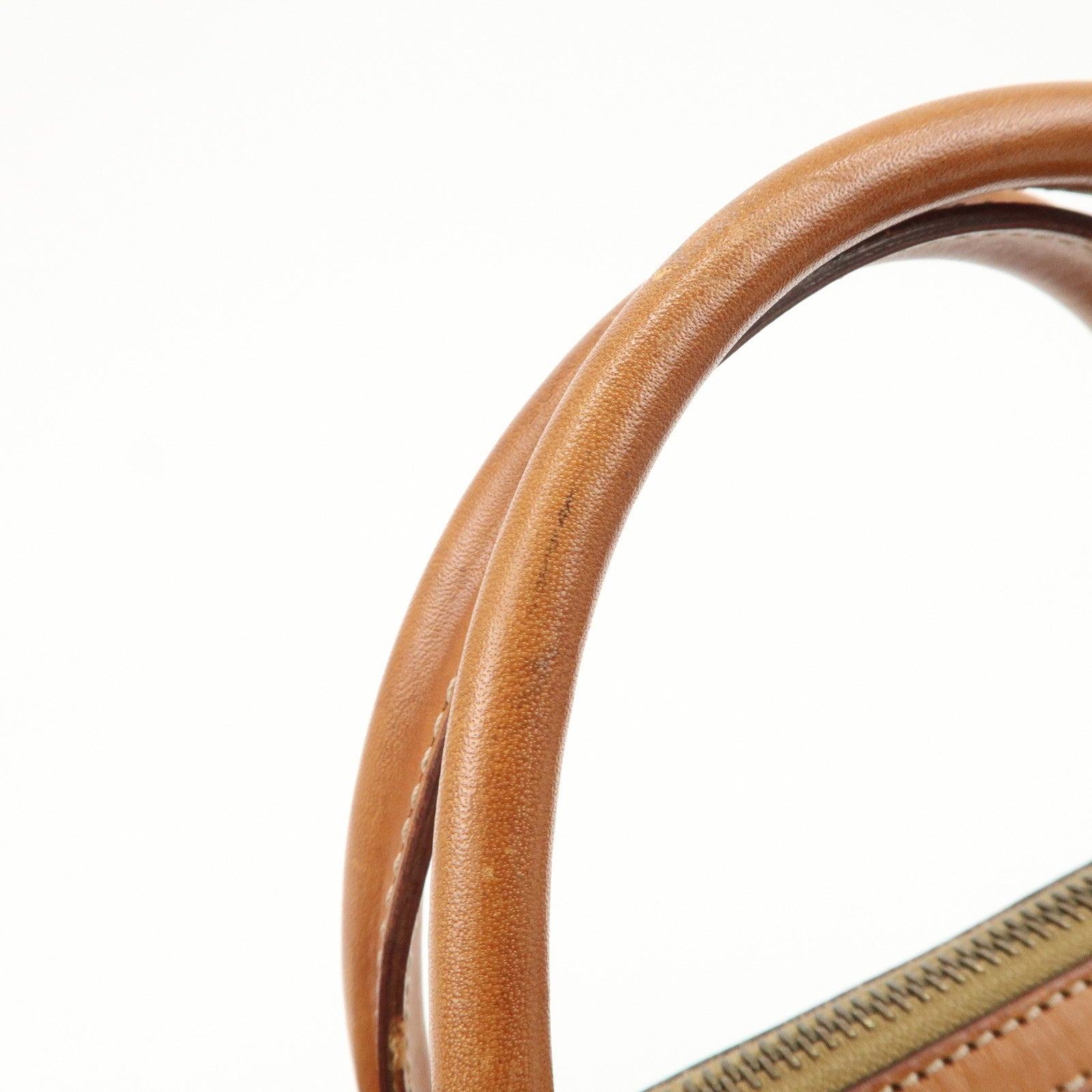 CELINE Macadam PVC Leather Hand Bag Brown Gold HDW