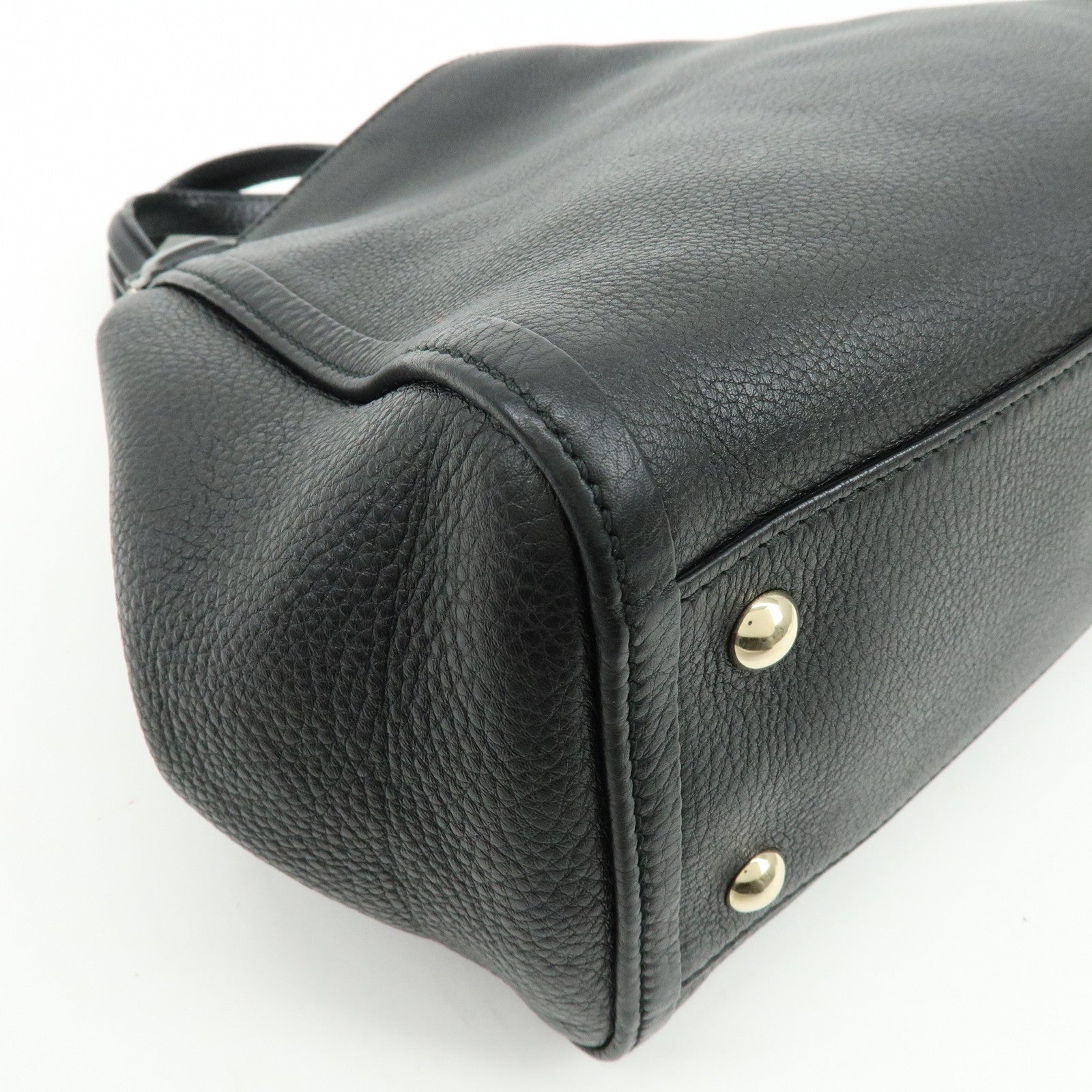 GUCCI SOHO Interlocking G Calf 2Way Hand Shoulder Bag Black 336751