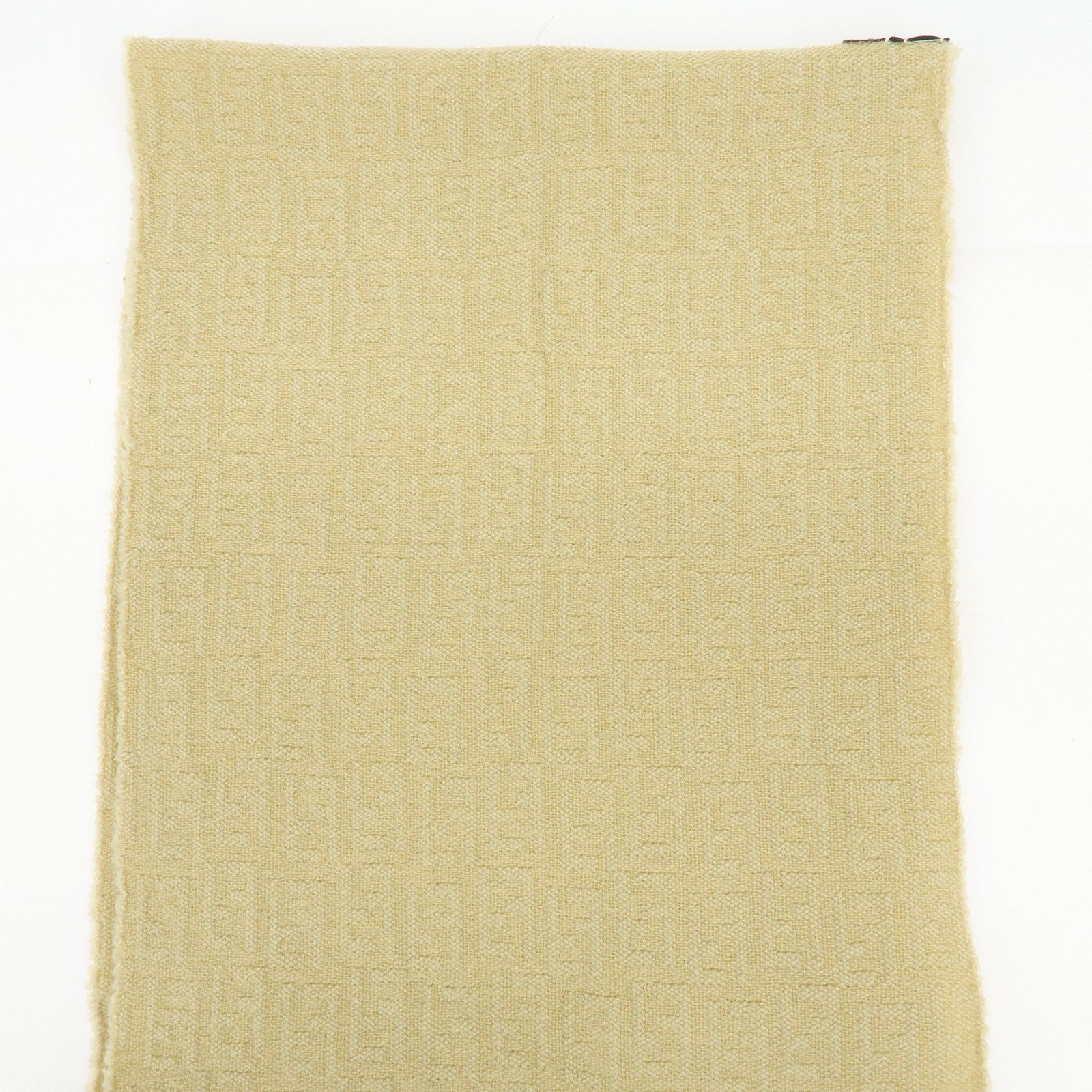 FENDI Zucca Wool 100% Scarf Yellow Beige