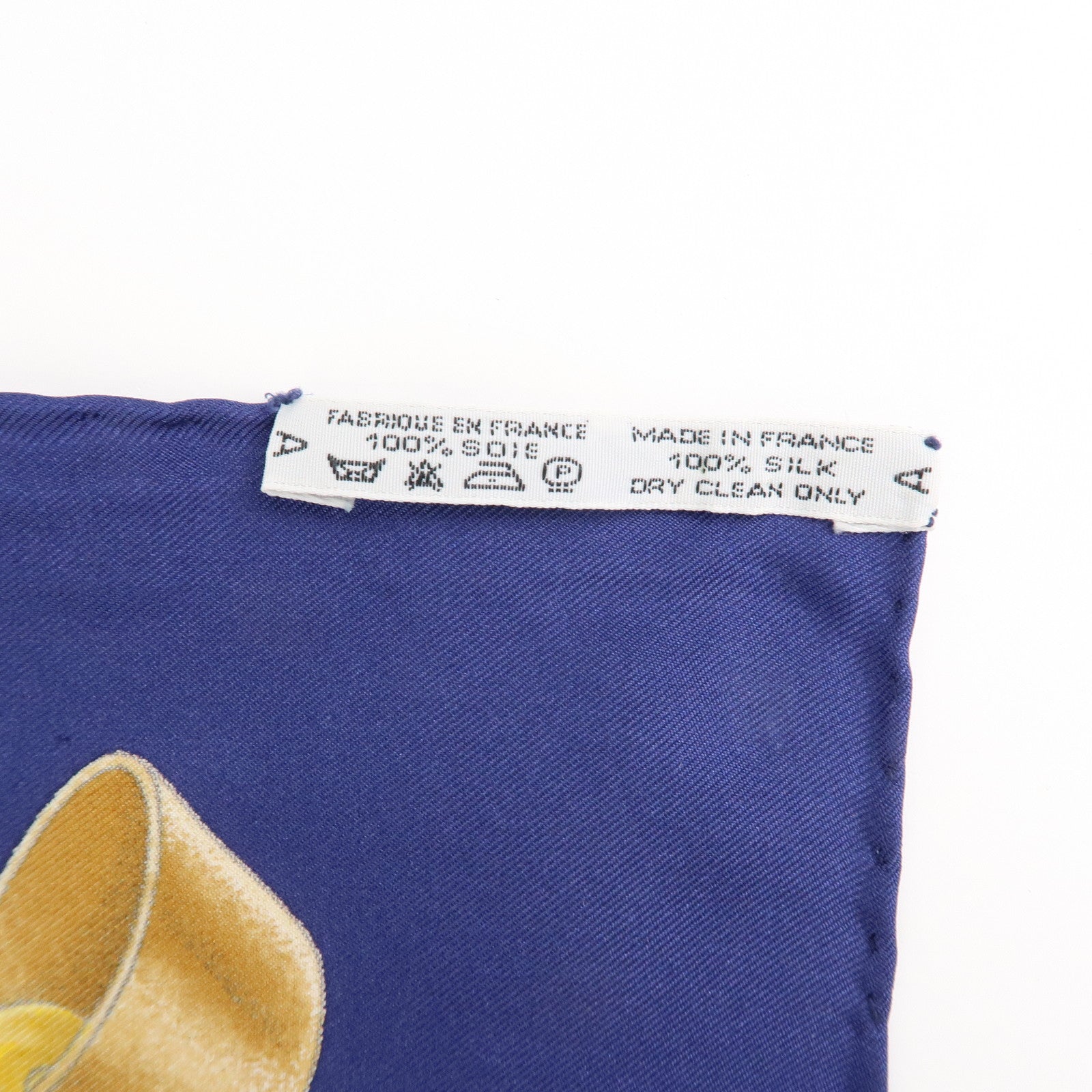 HERMES Carre 90 Silk 100% Blue Yellow Green Used