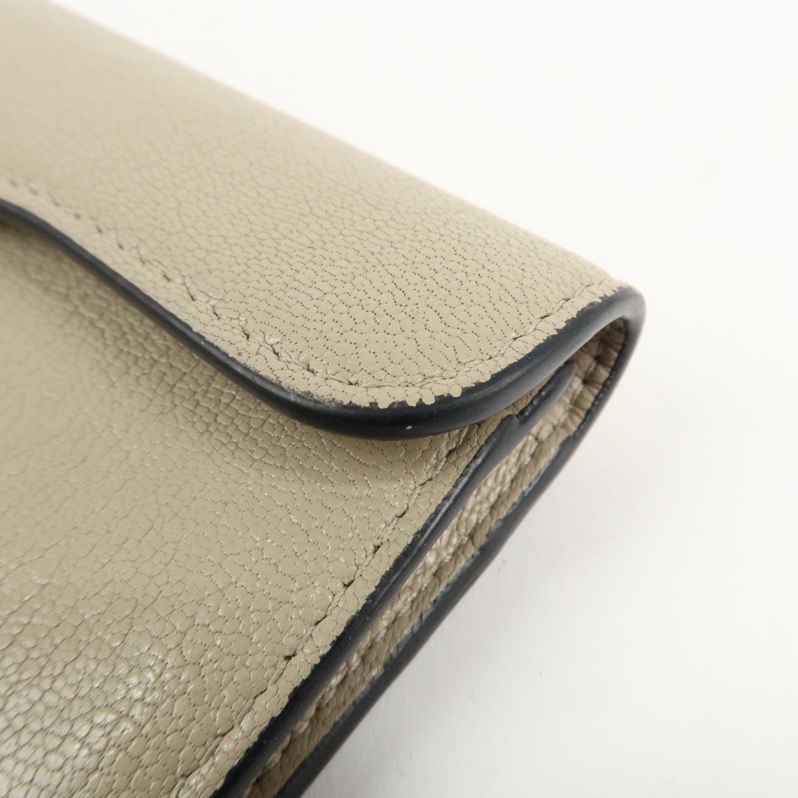 Christian Dior Leather Card Case Beige Gold HDW 44-MA-0248 Used