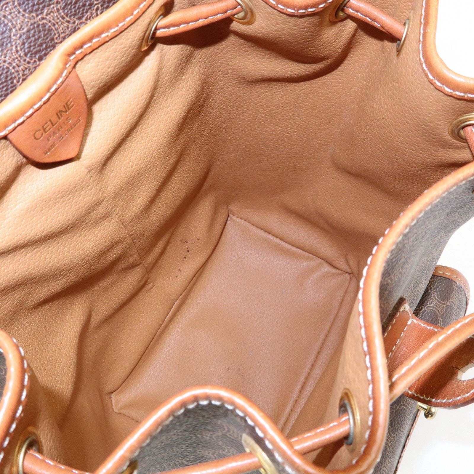 CELINE Macadam PVC Coated Canvas Leather Backpack Brown