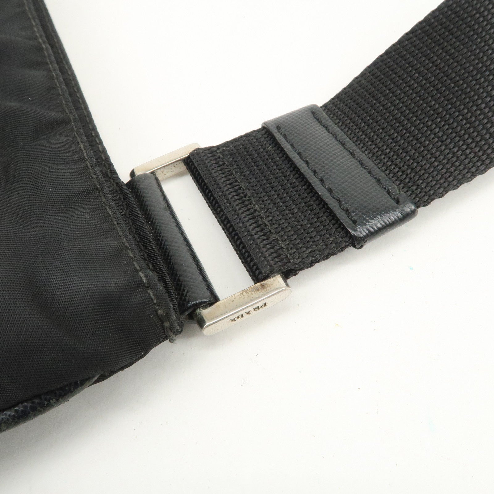 PRADA Triangle Logo Nylon Shoulder Bag Crossbody Bag Black
