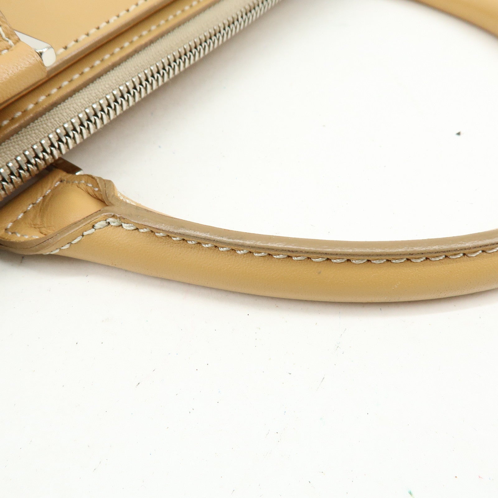 BURBERRY Canvas Leather Tote Bag Hand Bag Beige Light Beige