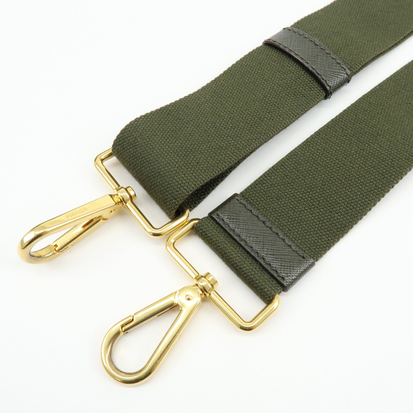 PRADA Logo Canapa Canvas Tote Bag Hand Bag Khaki 1BG642