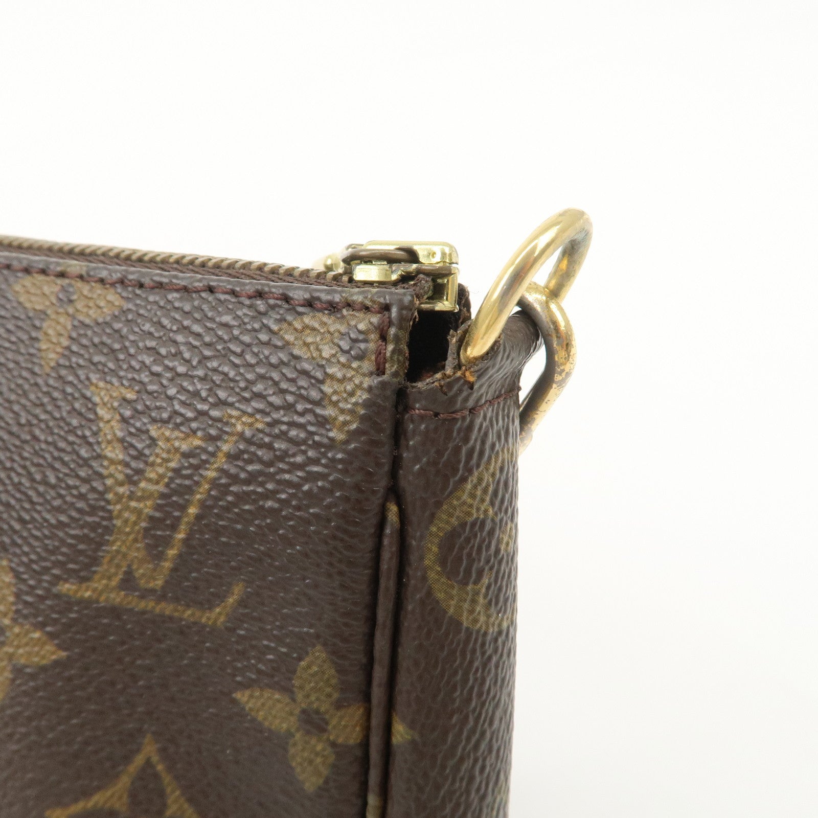 Louis Vuitton Monogram Pochette Accessoires Hand Bag Brown M51980 Used