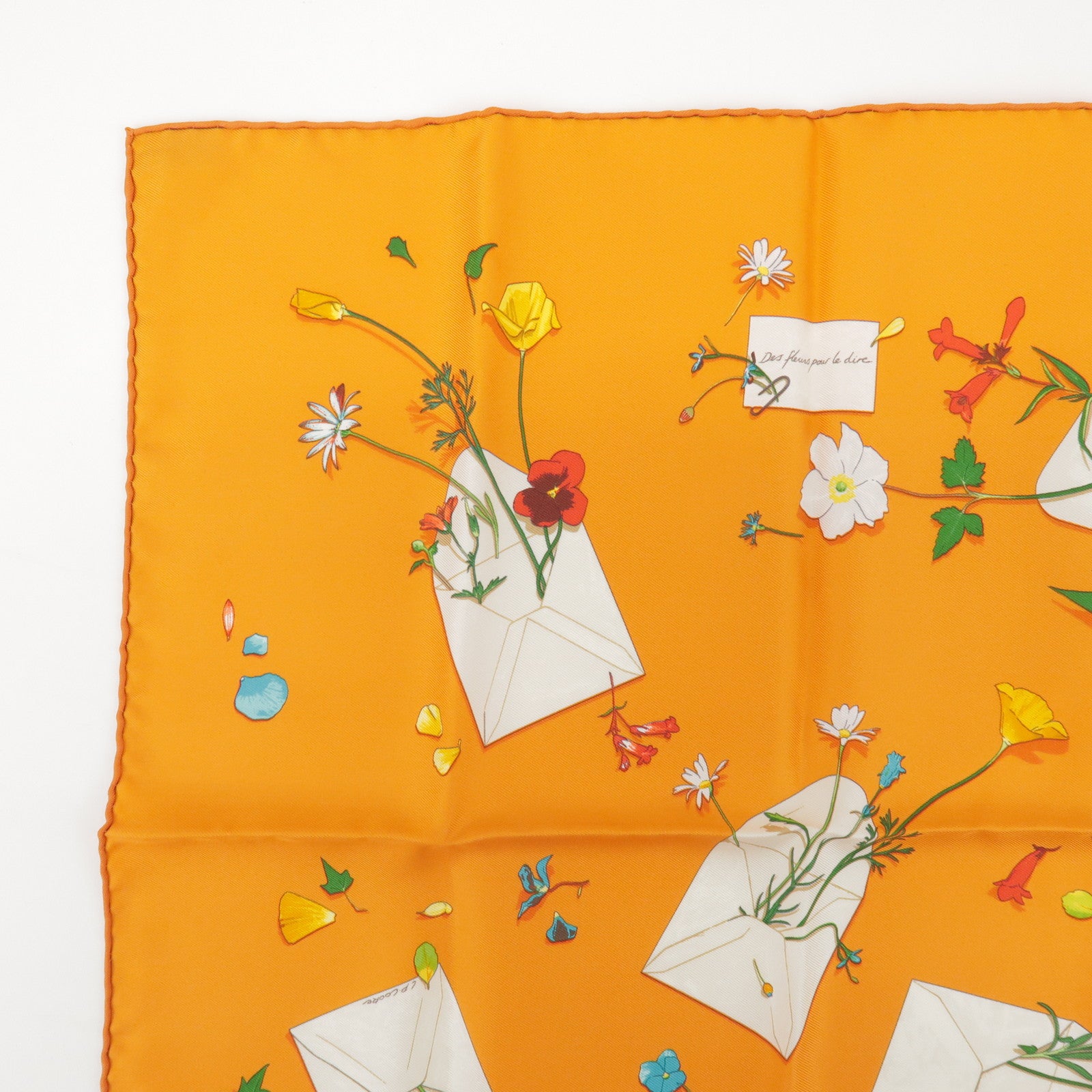 HERMES Carre 45 Set of 2 Silk 100% Scarf Light Pink Orange