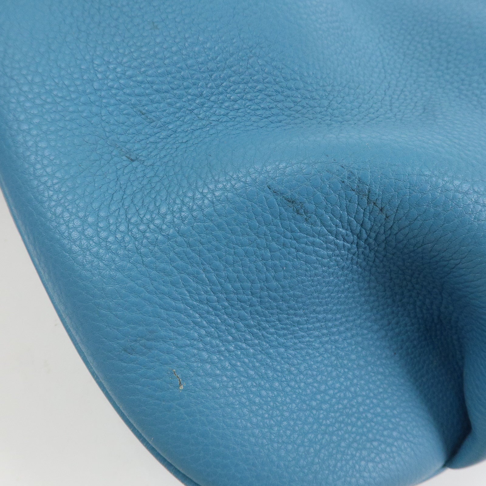 HERMES Leather Rodeo Du Shoulder Bag H Logo Light Blue