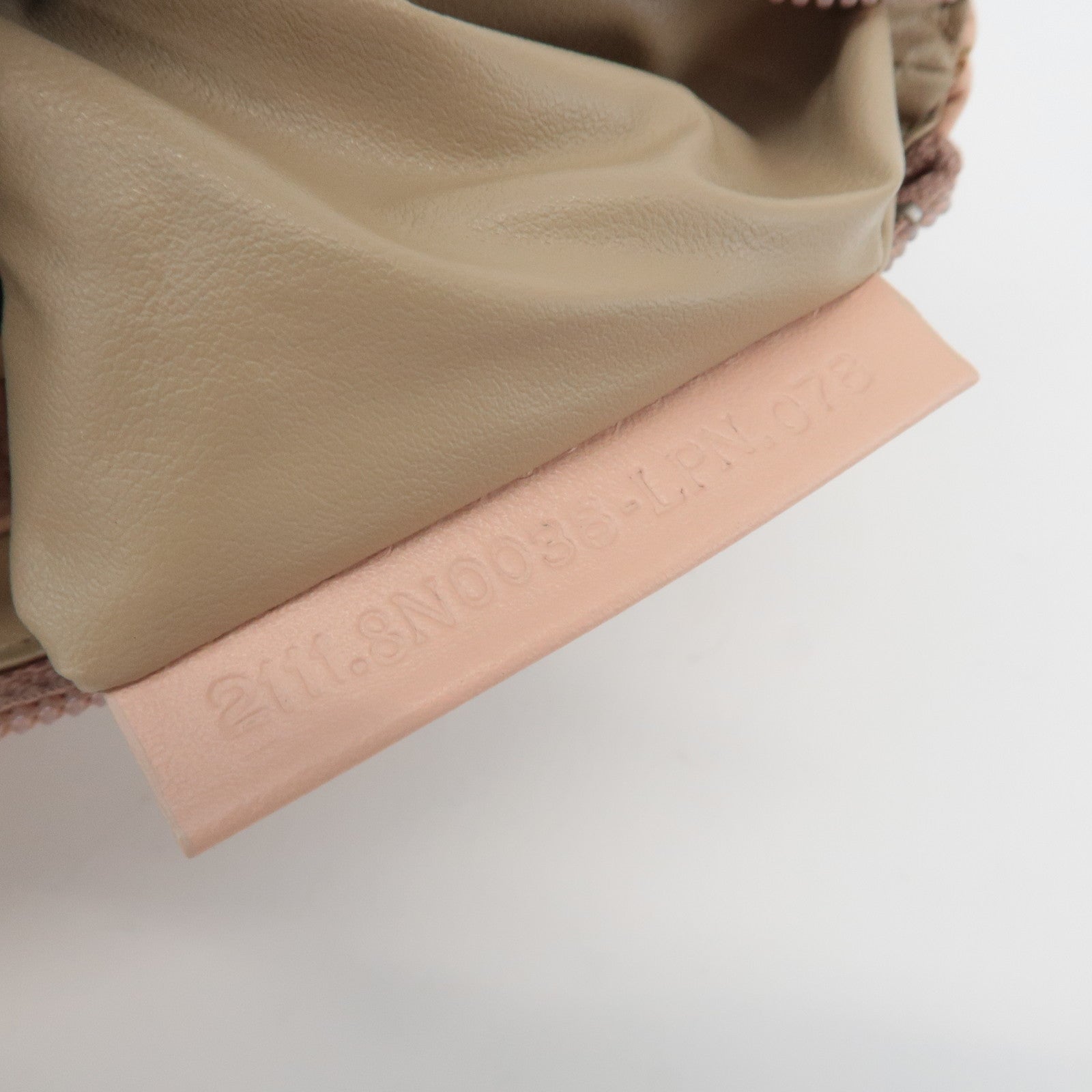 FENDI Zucchino Canvas Leather Pouch Purse Pink 8N0038