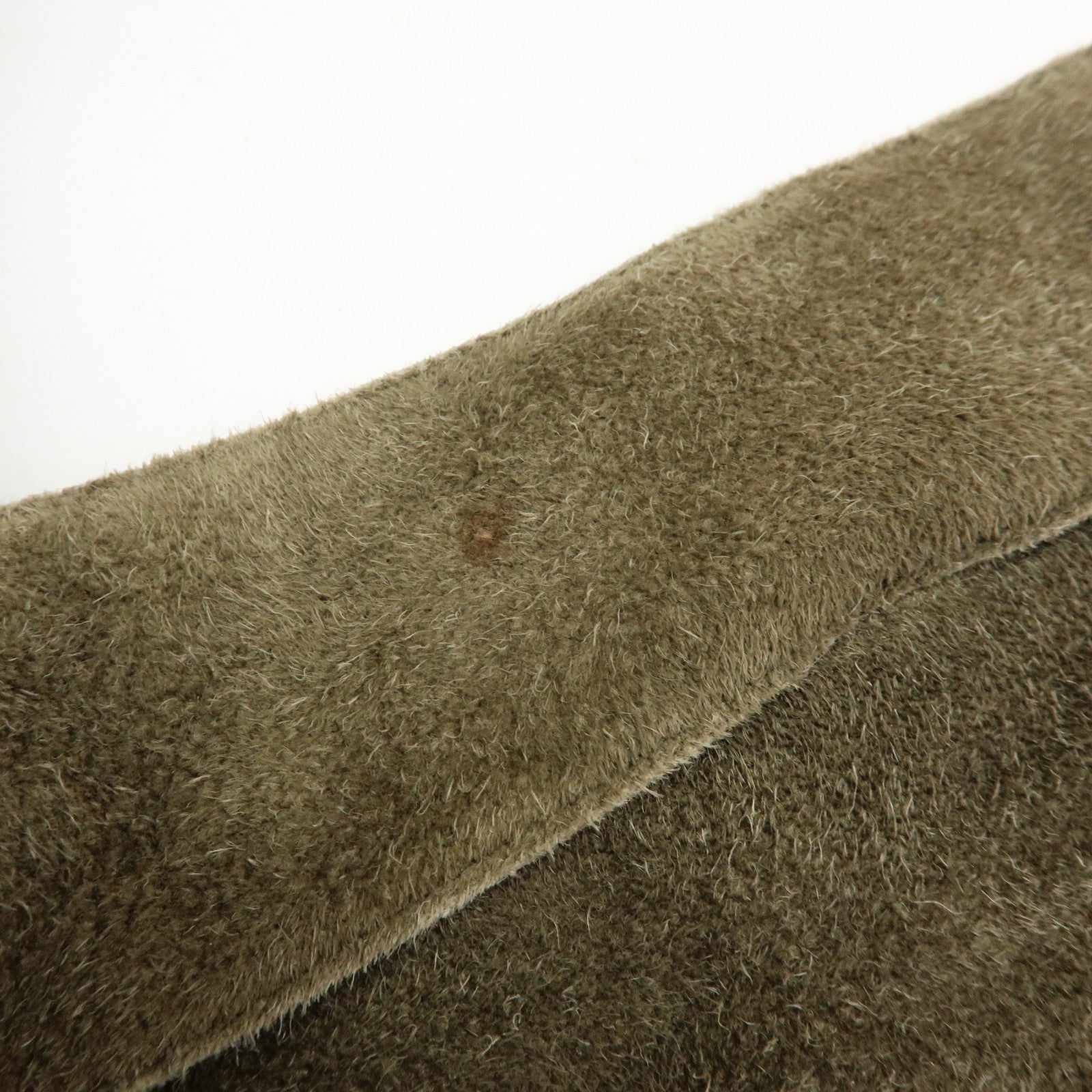 CHANEL Logo Suede Shoulder Bag Hand Bag Tote Bag Khaki