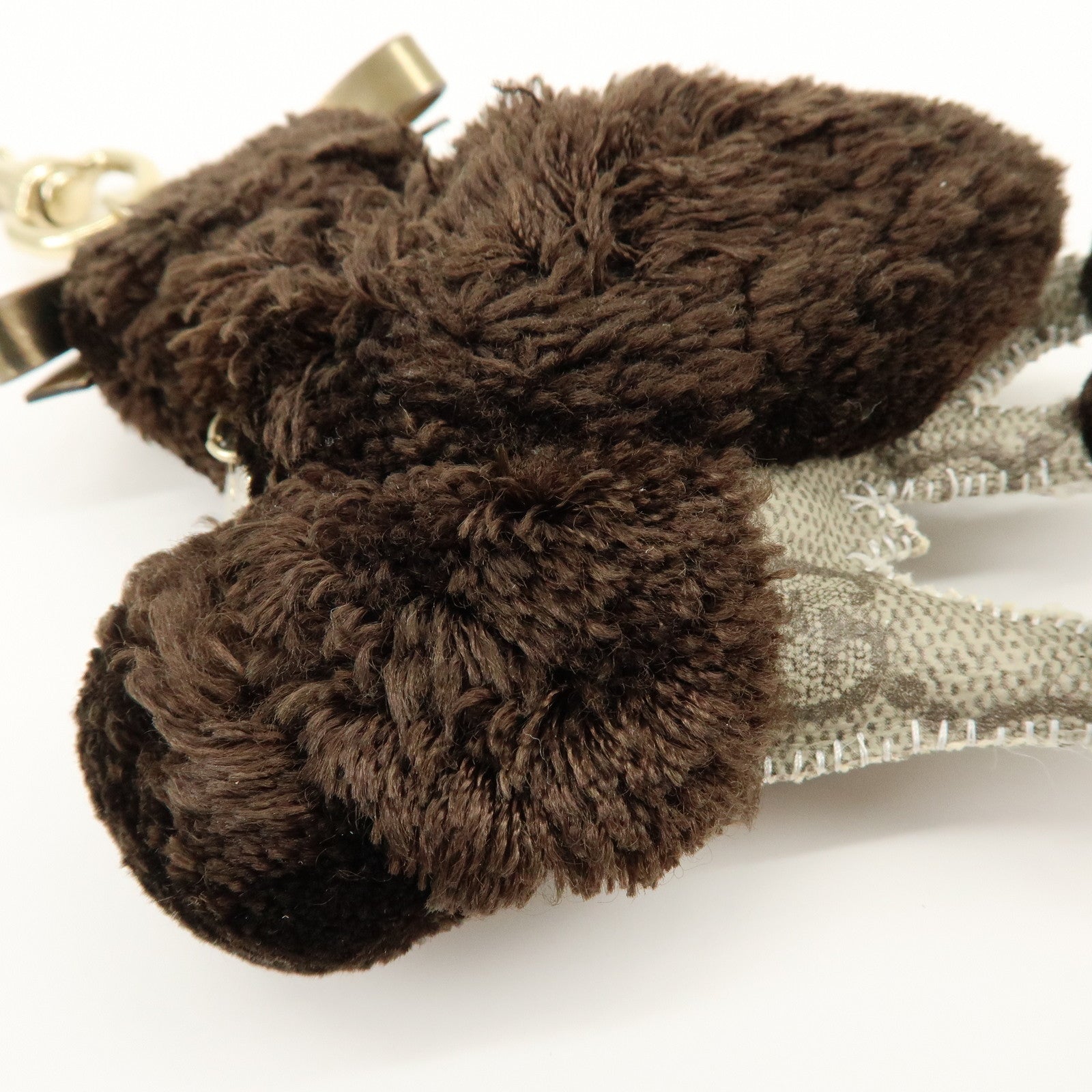 GUCCI GG Supreme Canvas Gucciori Poodle Bag Key Charm Brown 206079