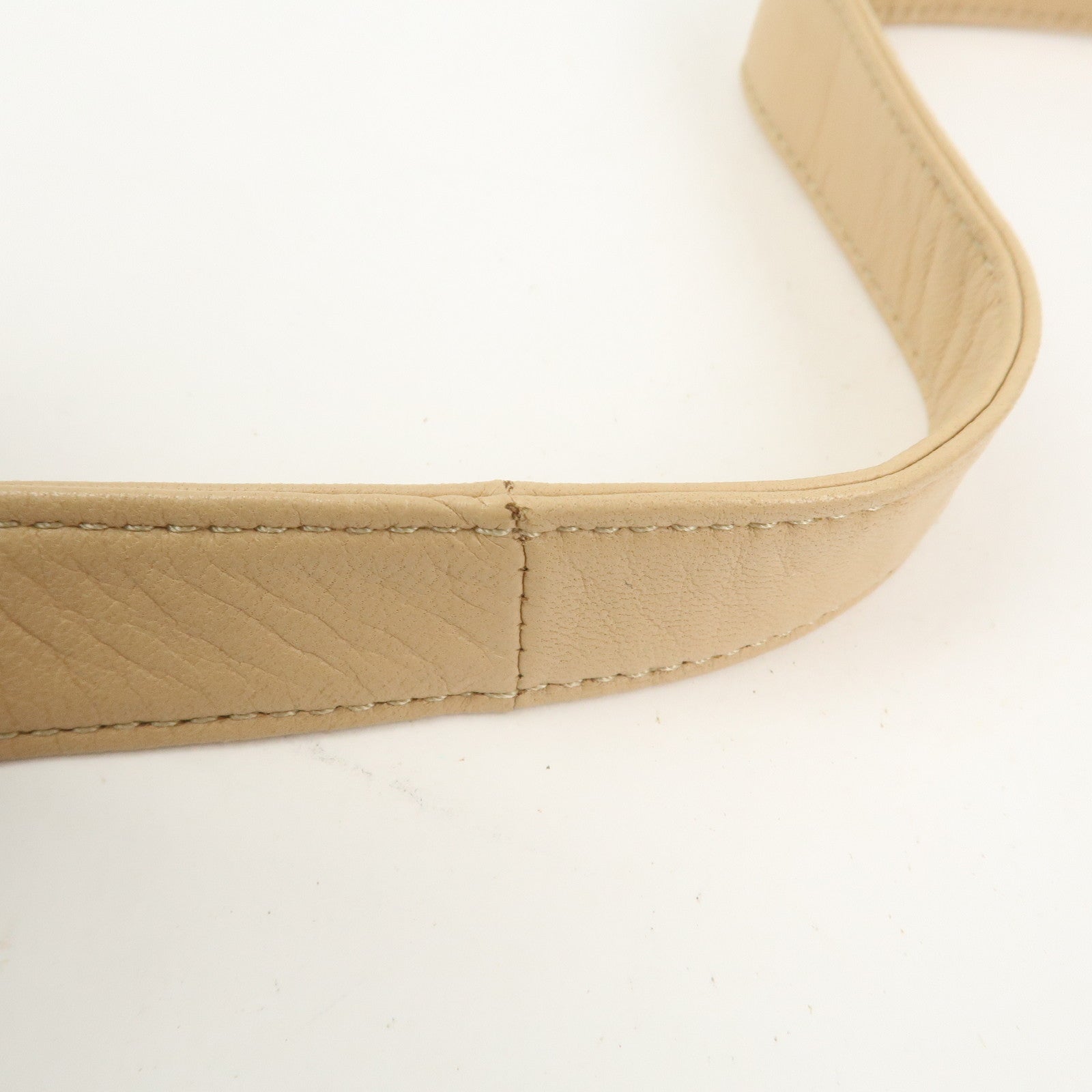 LOEWE Logo Nappa Leather Shoulder Bag Crossbody Bag Beige