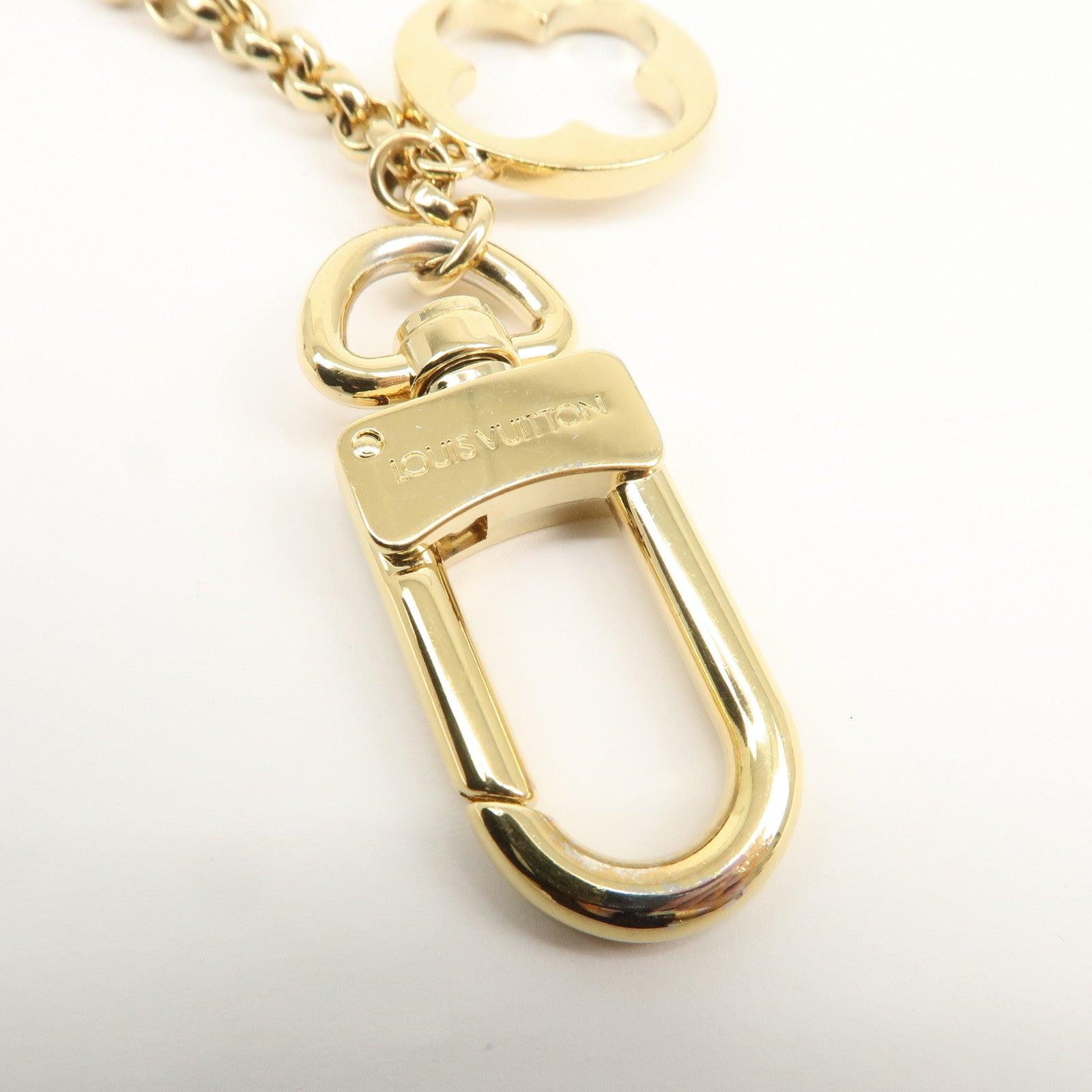 Louis Vuitton Fleur de Monogram Bag Charm Key Chain Gold M65111