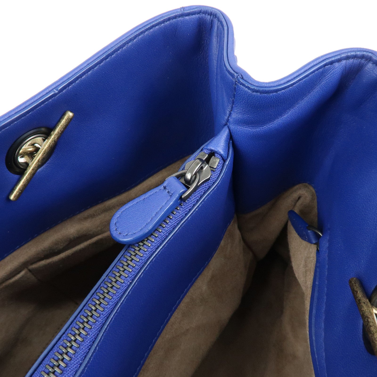 BOTTEGA VENETA Intrecciato Nappa Leather Tote Bag Shoulder Bag Blue