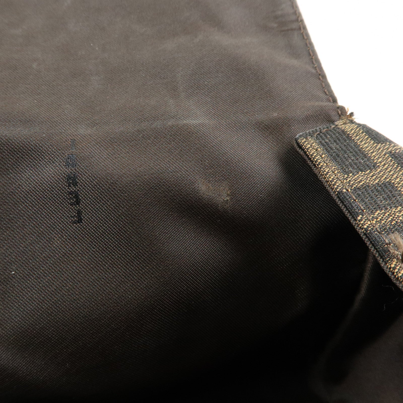 FENDI ZUCCA Canvas Leather Hand Bag Shoulder Bag Brown