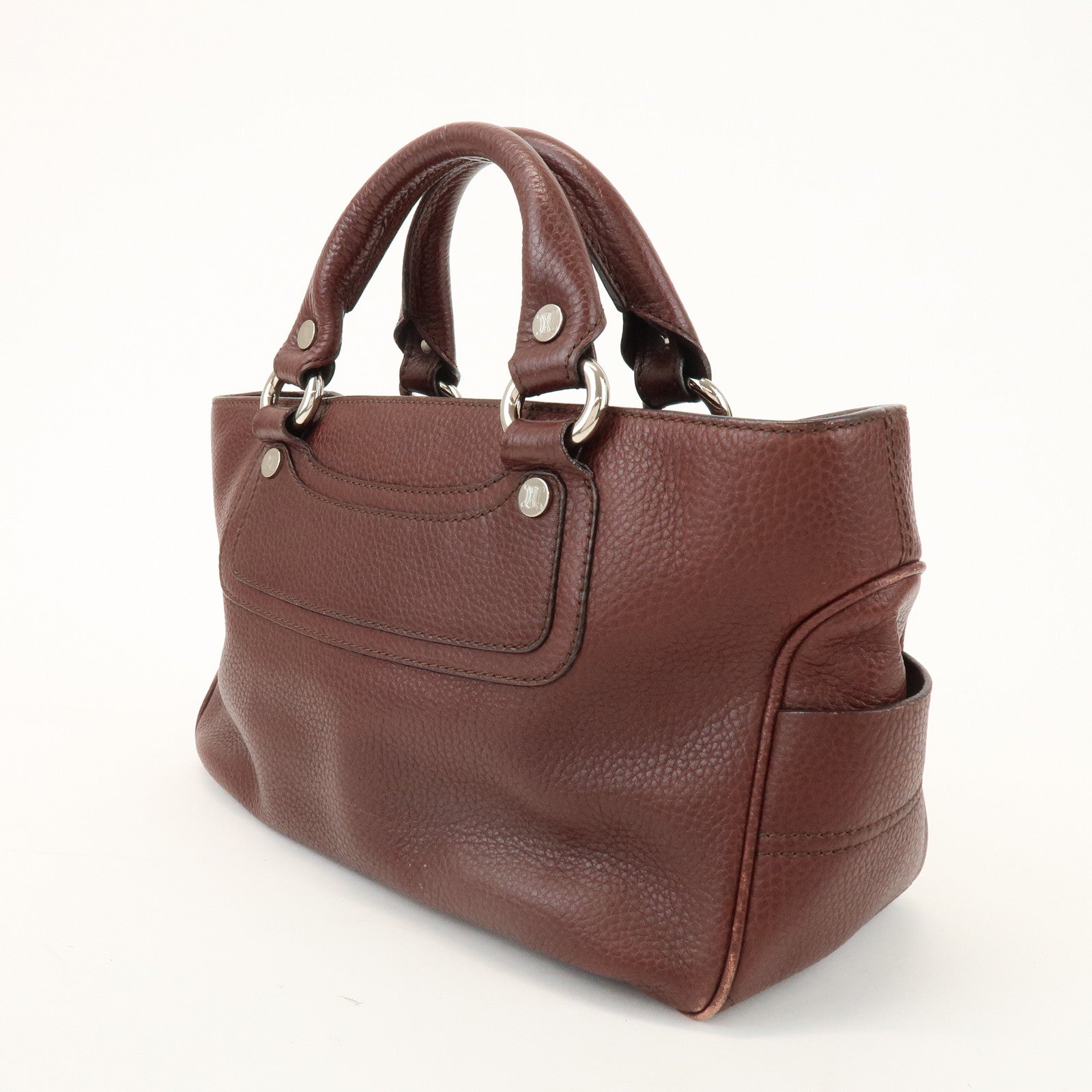 CELINE Leather Boogie Bag Hand Bag Tote Bag Brown