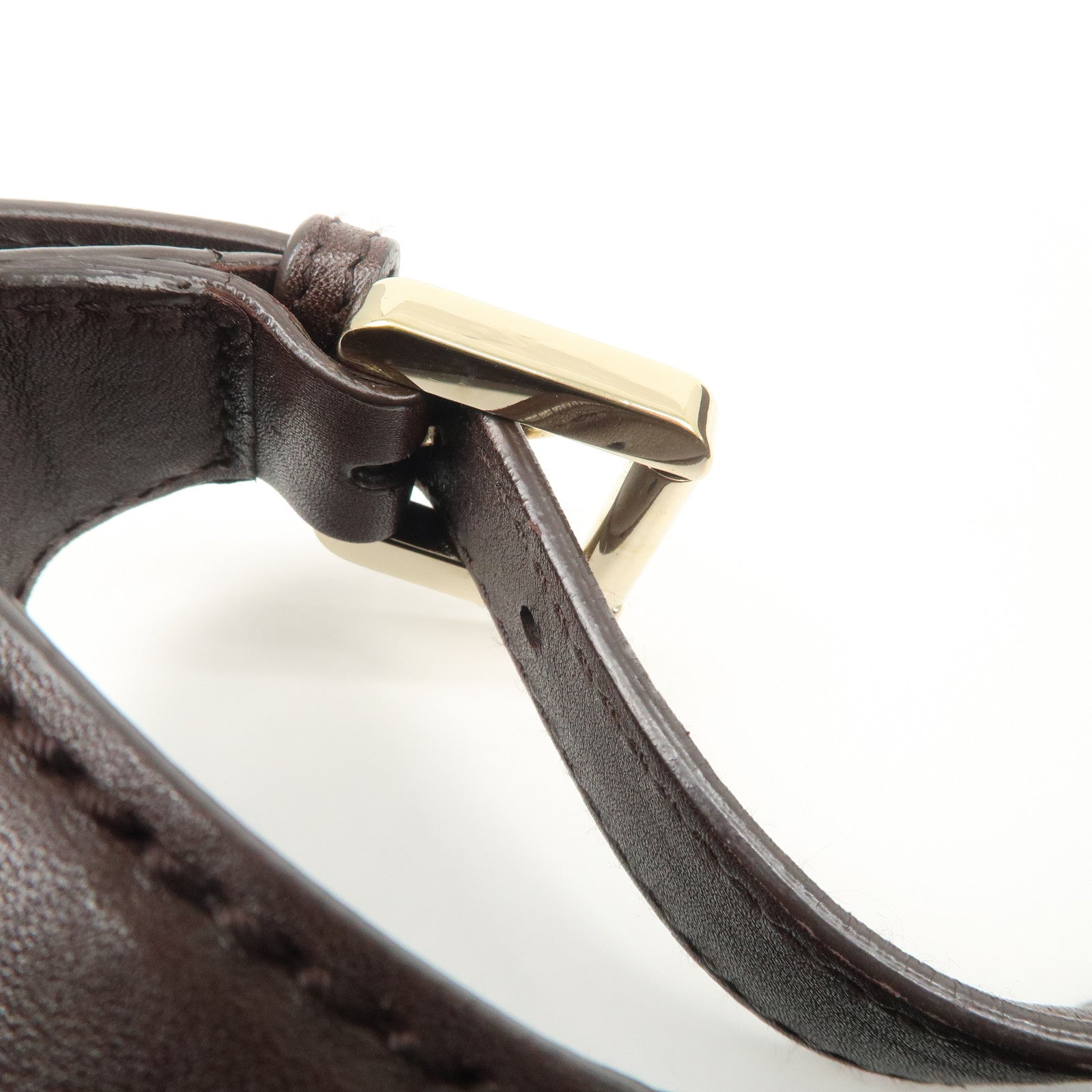 GUCCI Guccissima Leather Shoulder Bag Hand Bag Dark Brown 145781 Used