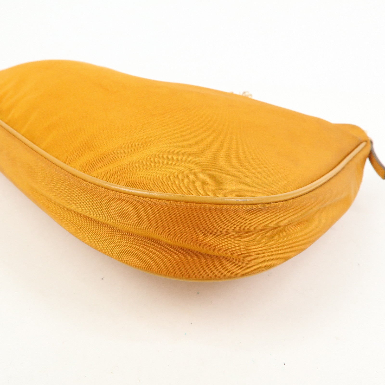 PRADA Triangle Logo Re‑Nylon Leather Hand Bag Shoulder Bag Orange