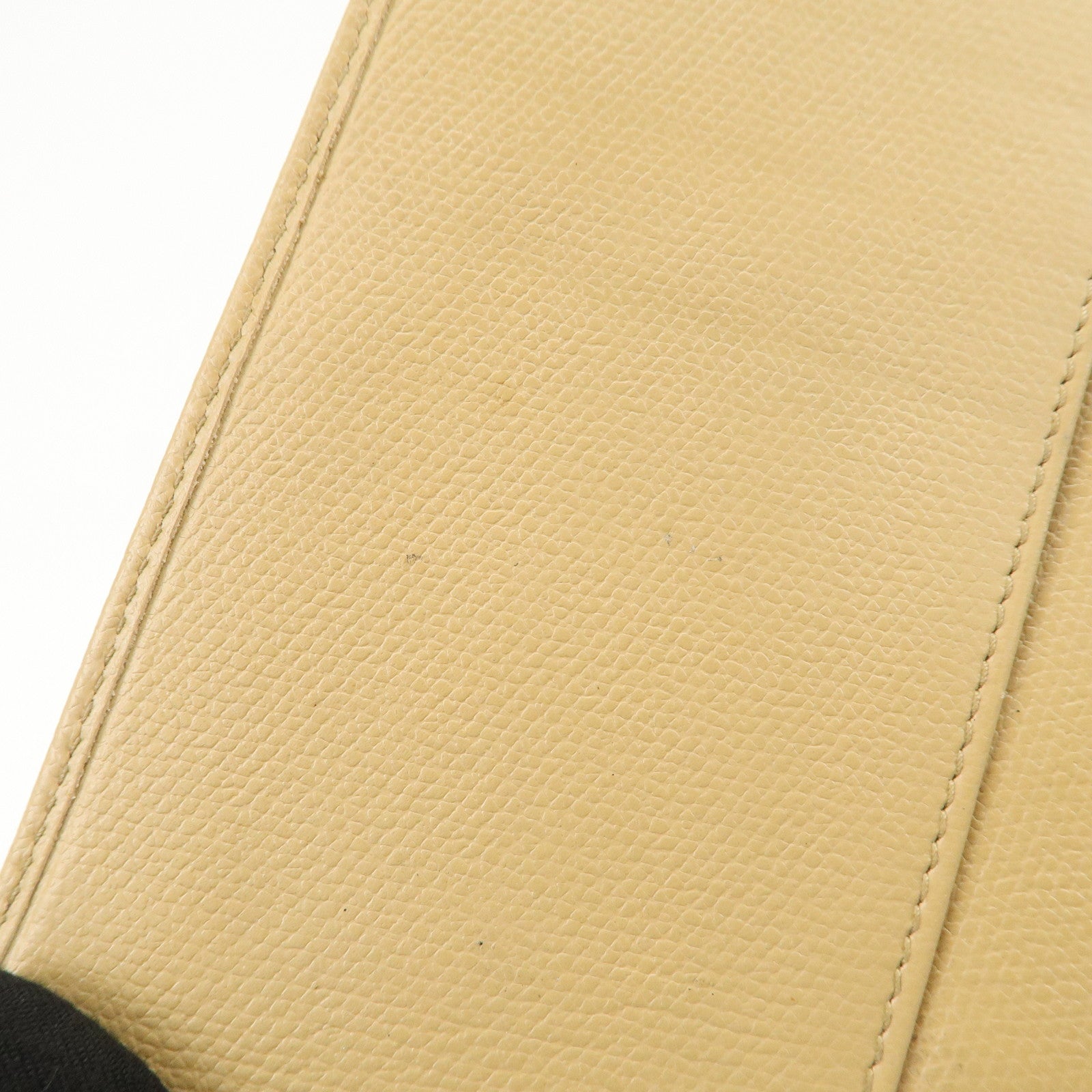 CHANEL COCO Button Leather Double Hook Long Wallet Beige A20905