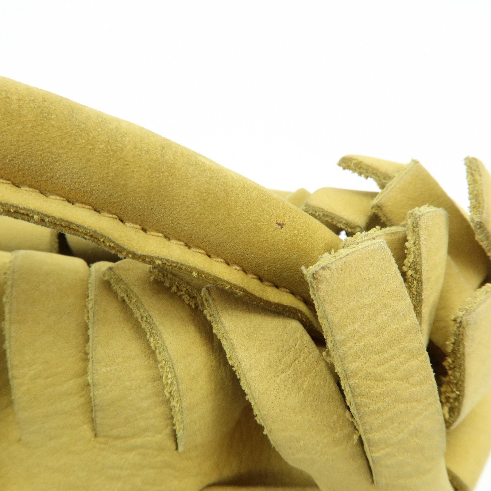 Ferragamo Suede Small Drawstring Hand Bag Yellow
