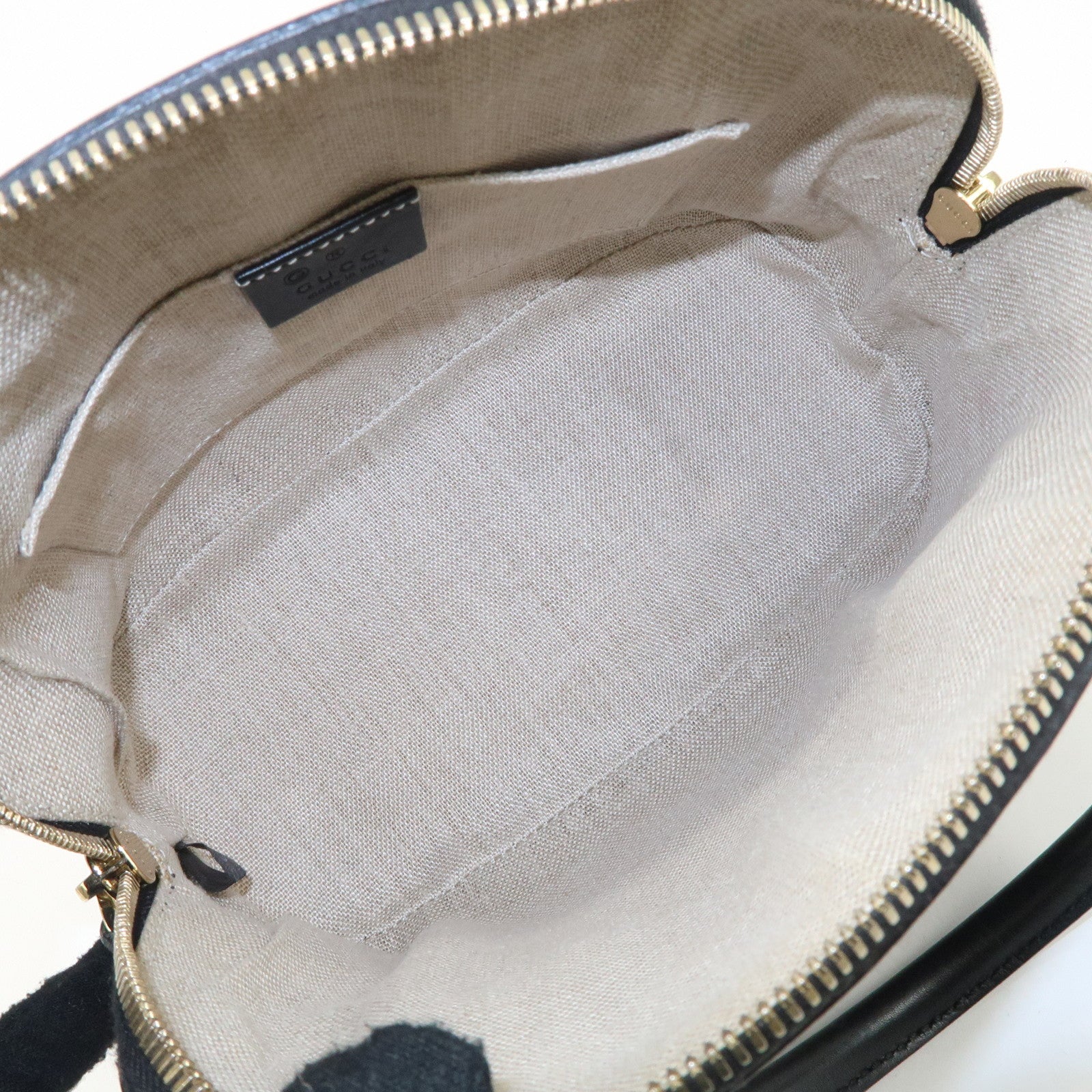 GUCCI Micro Guccissima Leather 2 Way Hand Bag Black 449654 Used