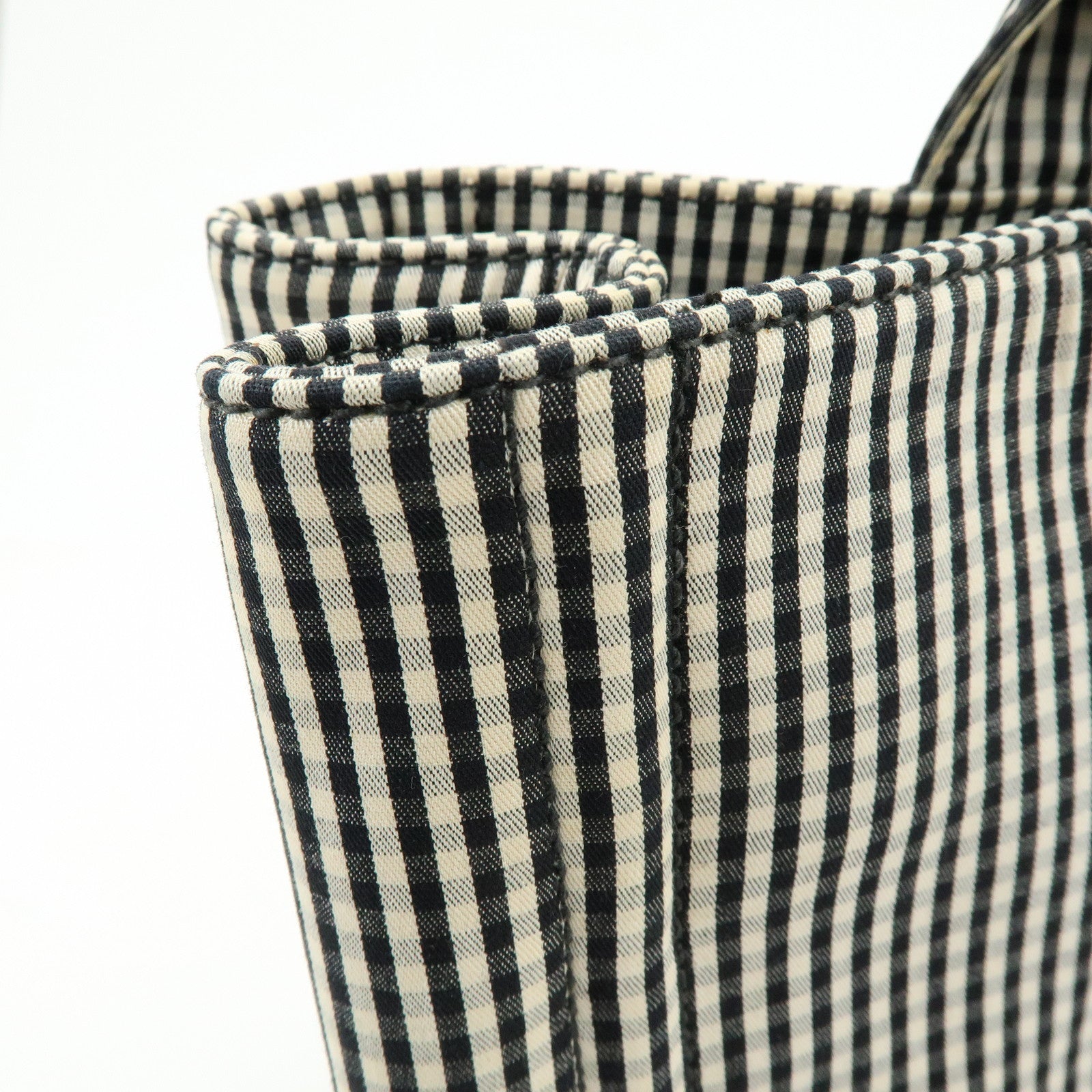 PRADA Canapa Canvas 2Way Bag Hand Bag Shoulder Bag Black Ivory