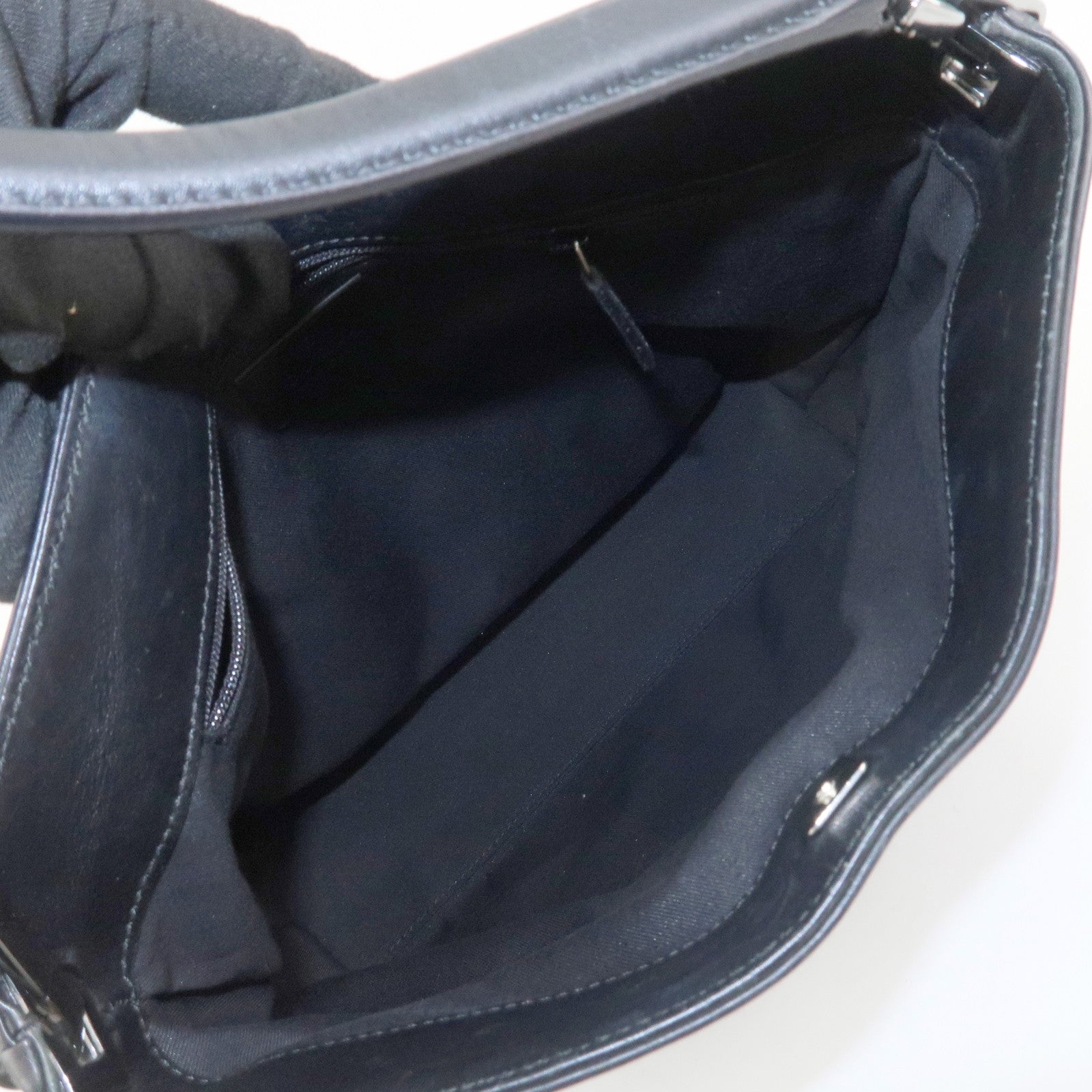 GUCCI Logo GG Canvas Leather Shoulder Bag Hand Bag Black 143745