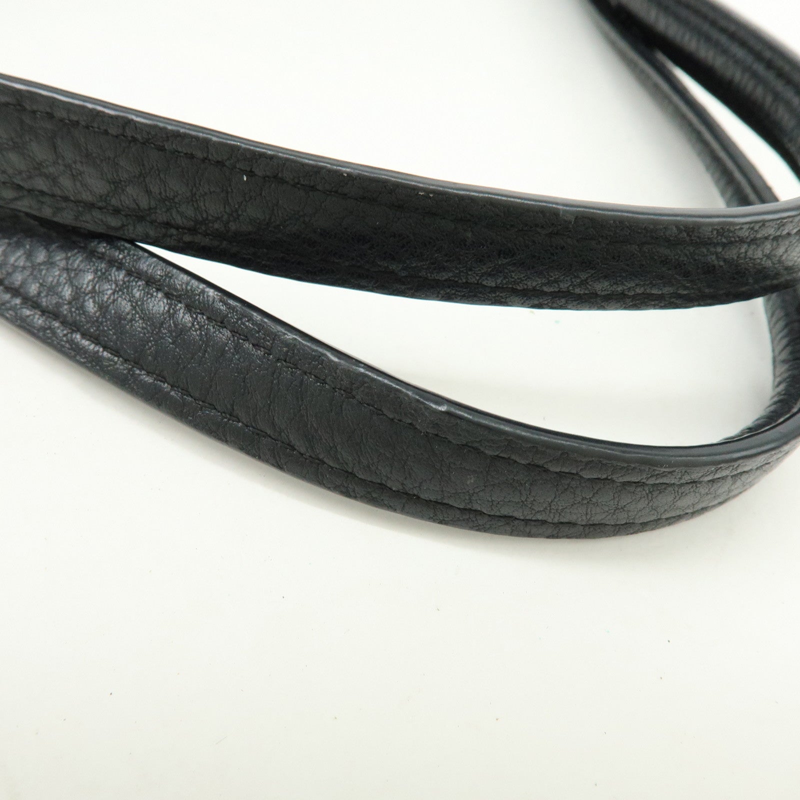 COACH Logo Leather Shoulder Bag Hand Bag Black